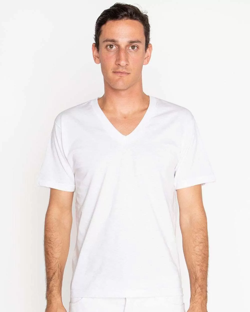 Los Angeles Apparel 24056 USA-Made Fine Jersey V-Neck T-Shirt