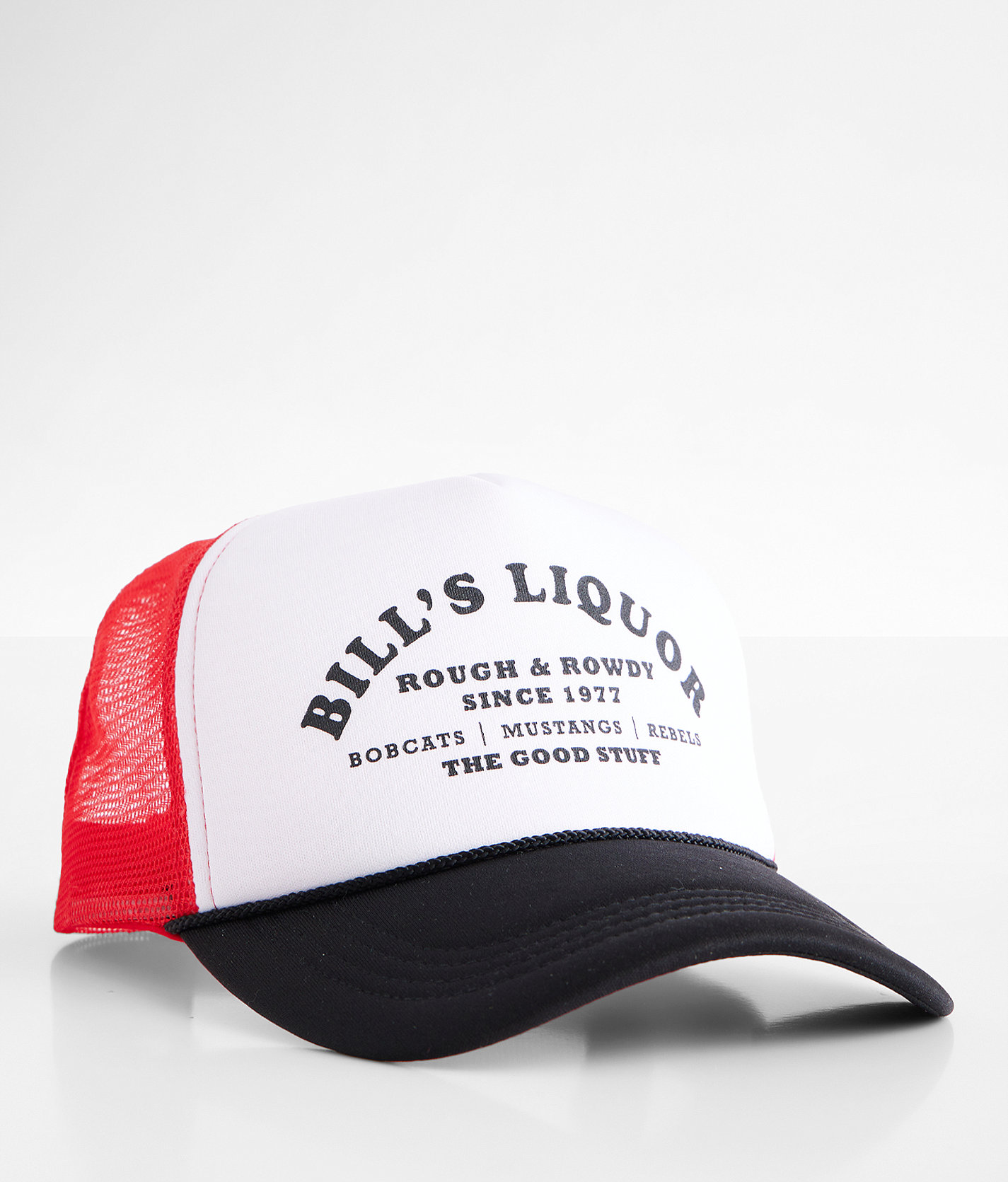 David & Young Bill's Liquor Rough & Rowdy Trucker Hat - Women's Hats in Black White Red