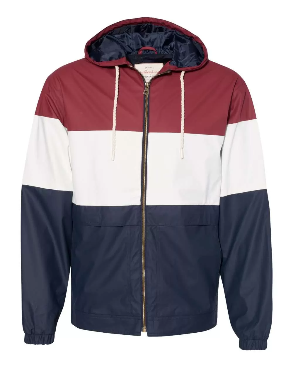 Weatherproof 20601 Vintage Colorblocked Hooded Rain Jacket