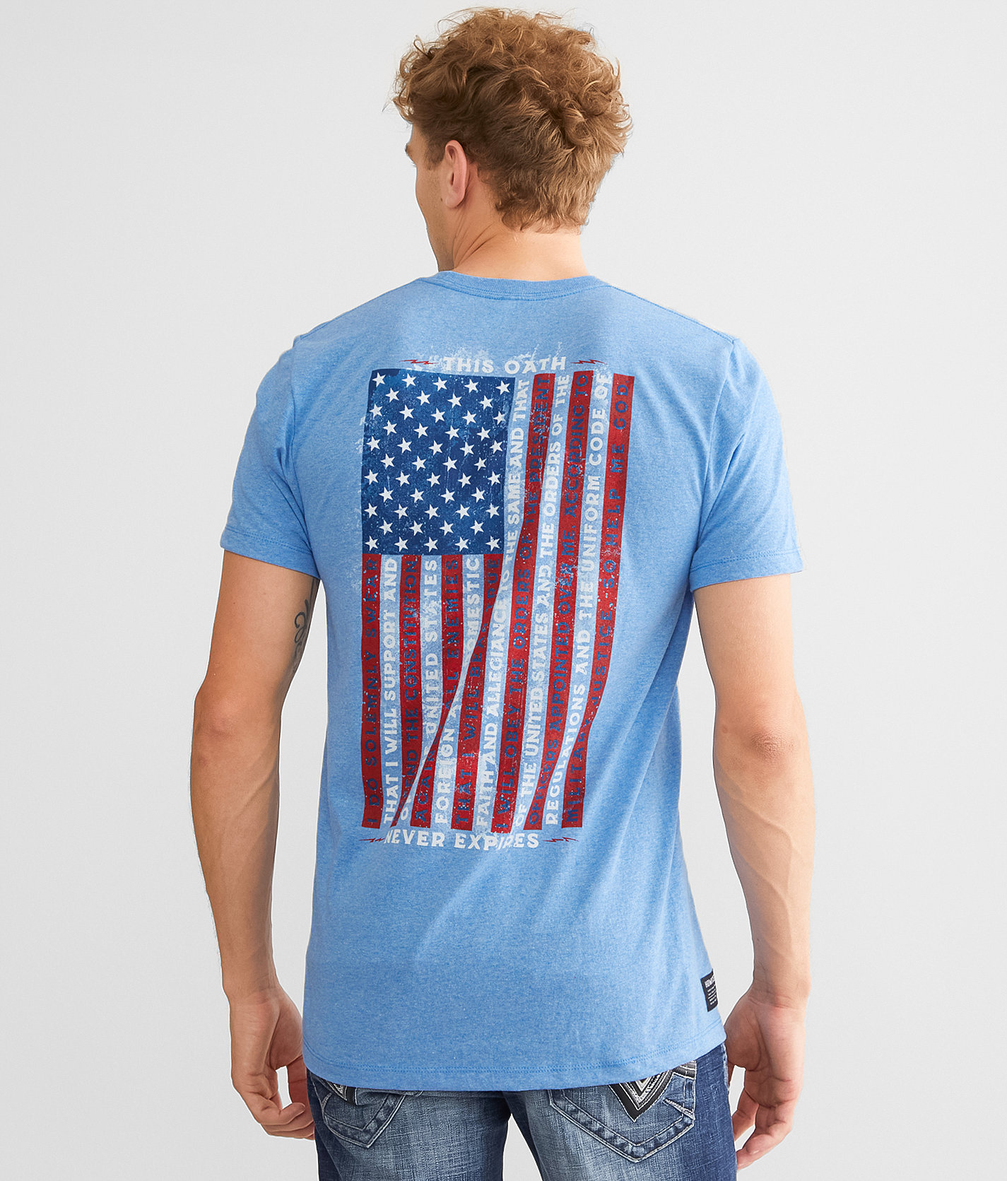 Howitzer Military Oath T-Shirt - Men's T-Shirts in Light Blue Heather