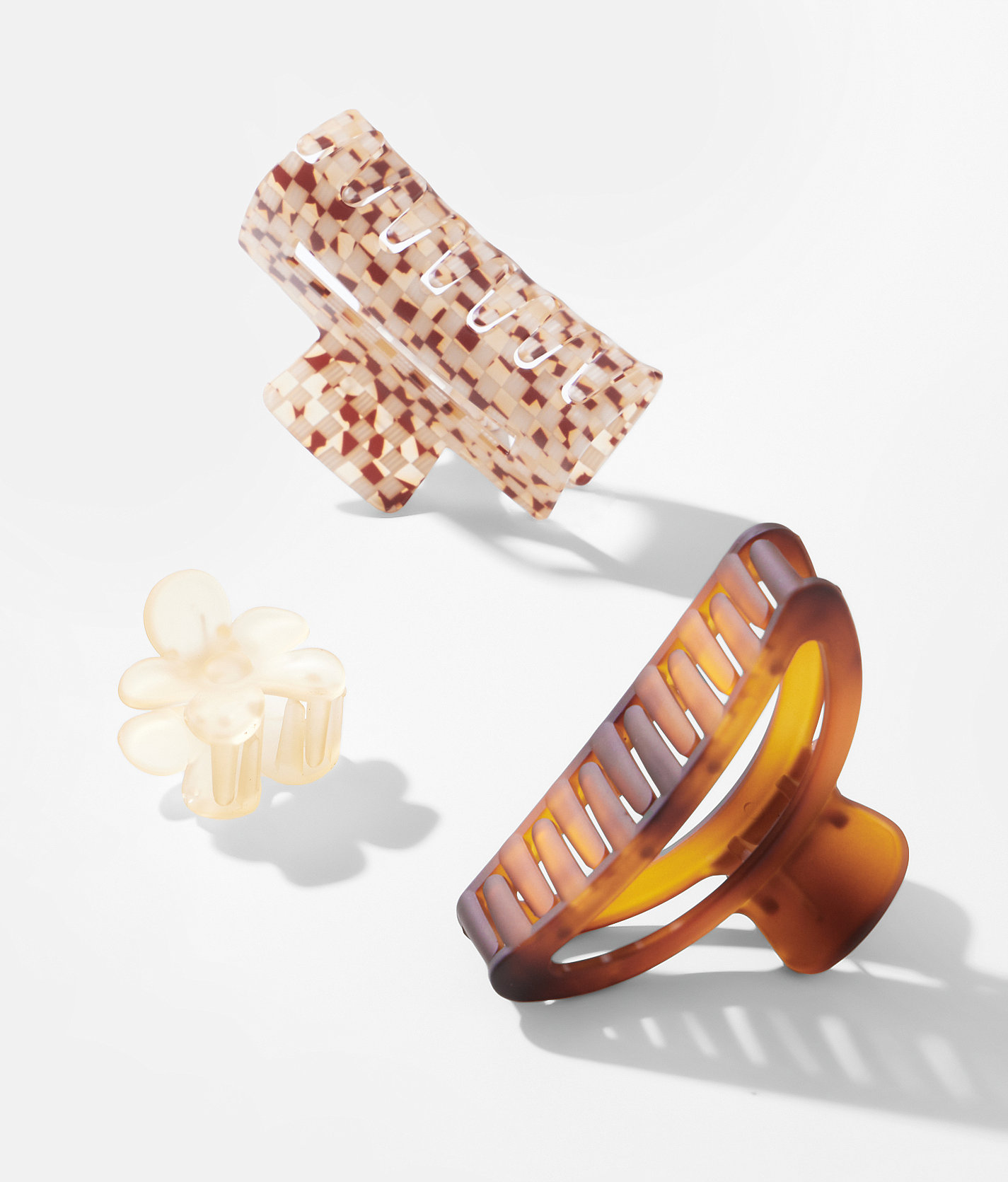 boutique by BKE 3 Pack Mixed Hair Claw Clips - Women's Hair Accessories in Brown Multi