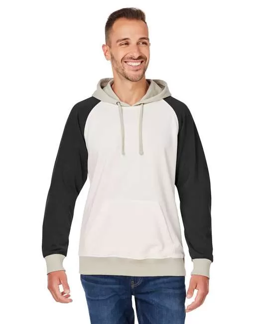 J America 8886JA Unisex Vintage Tricolor Hooded Sweatshirt