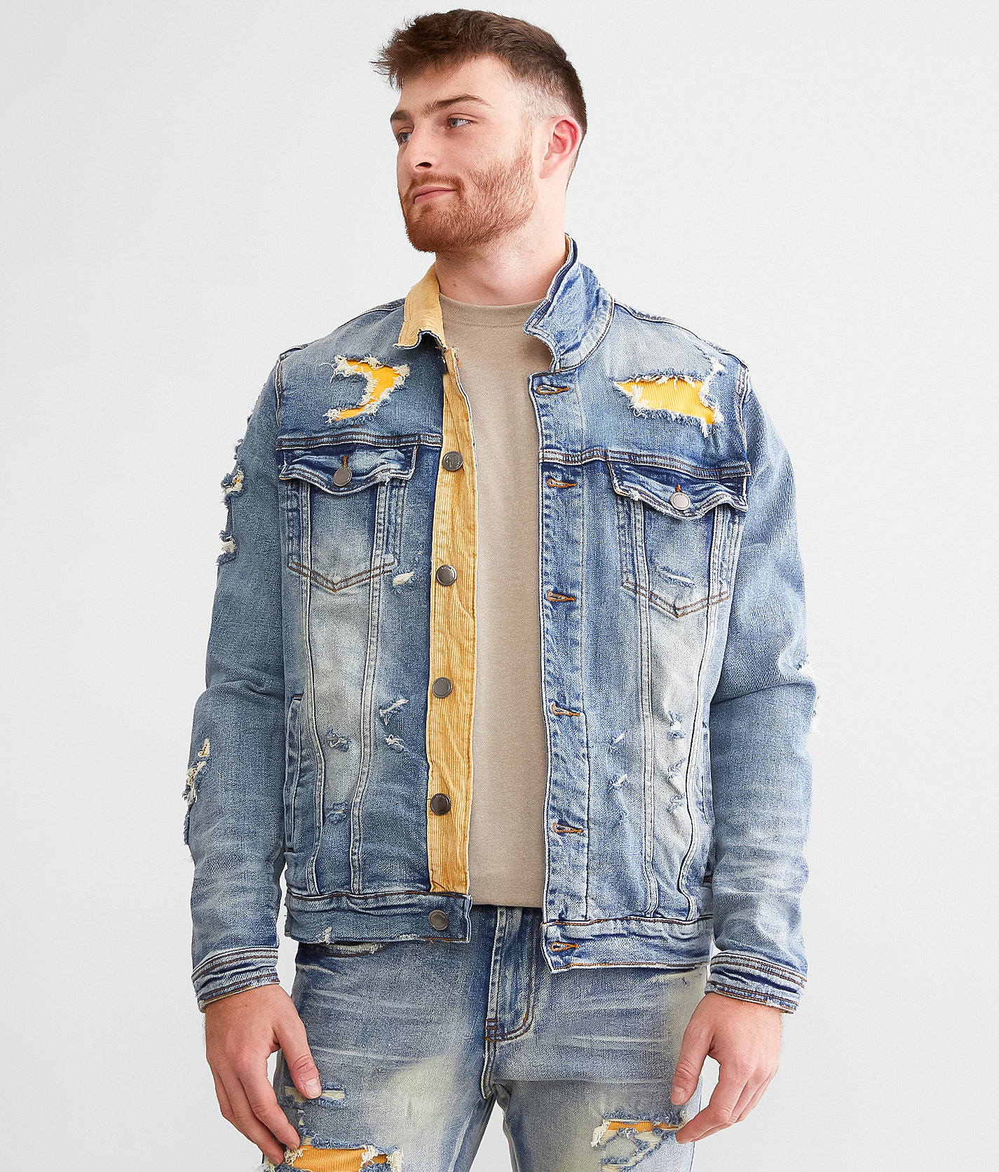 PREME Destructed Denim Jacket - Men's Coats & Jackets in Indigo