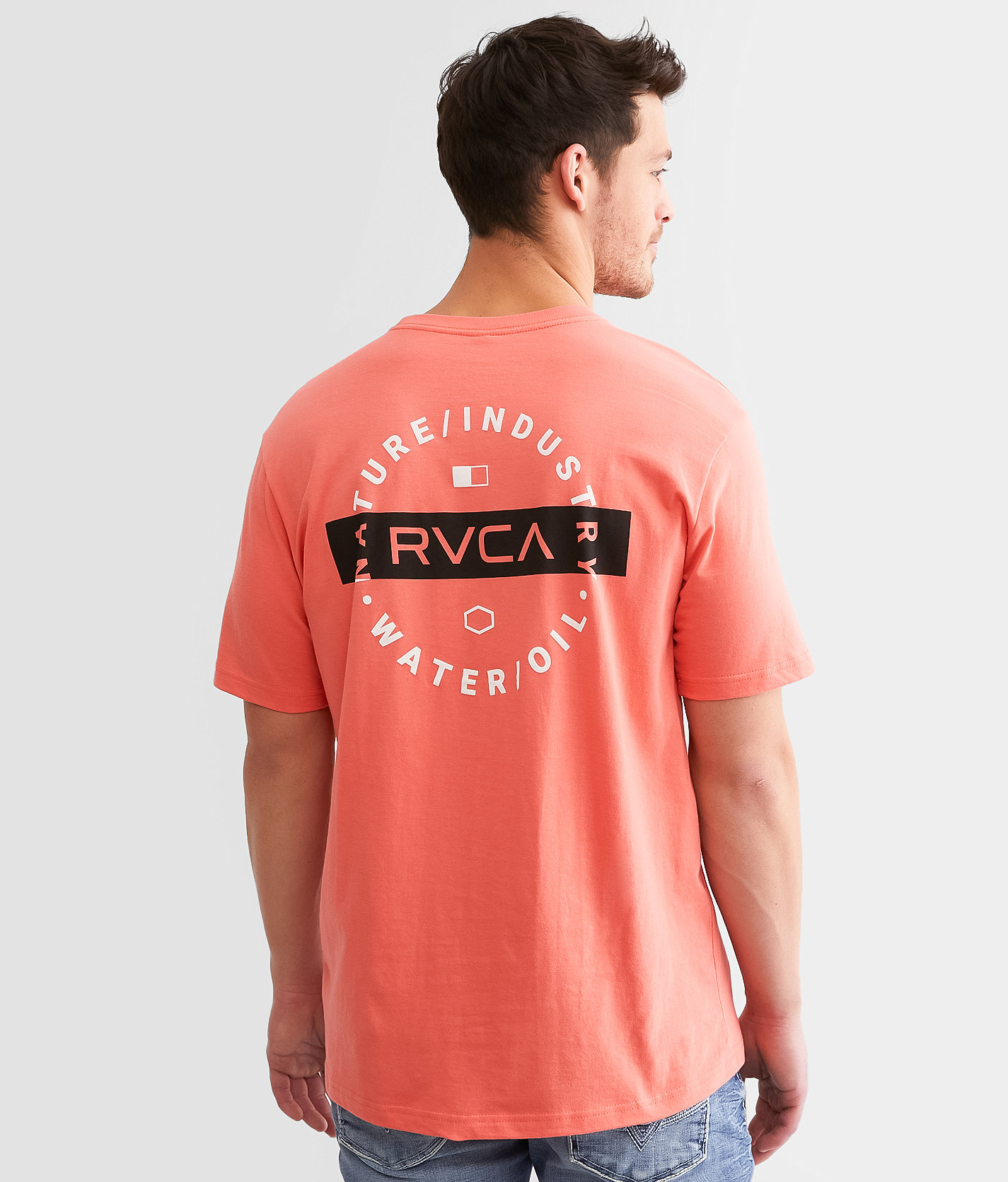 RVCA Top Layer T-Shirt - Men's T-Shirts in Coral Pink