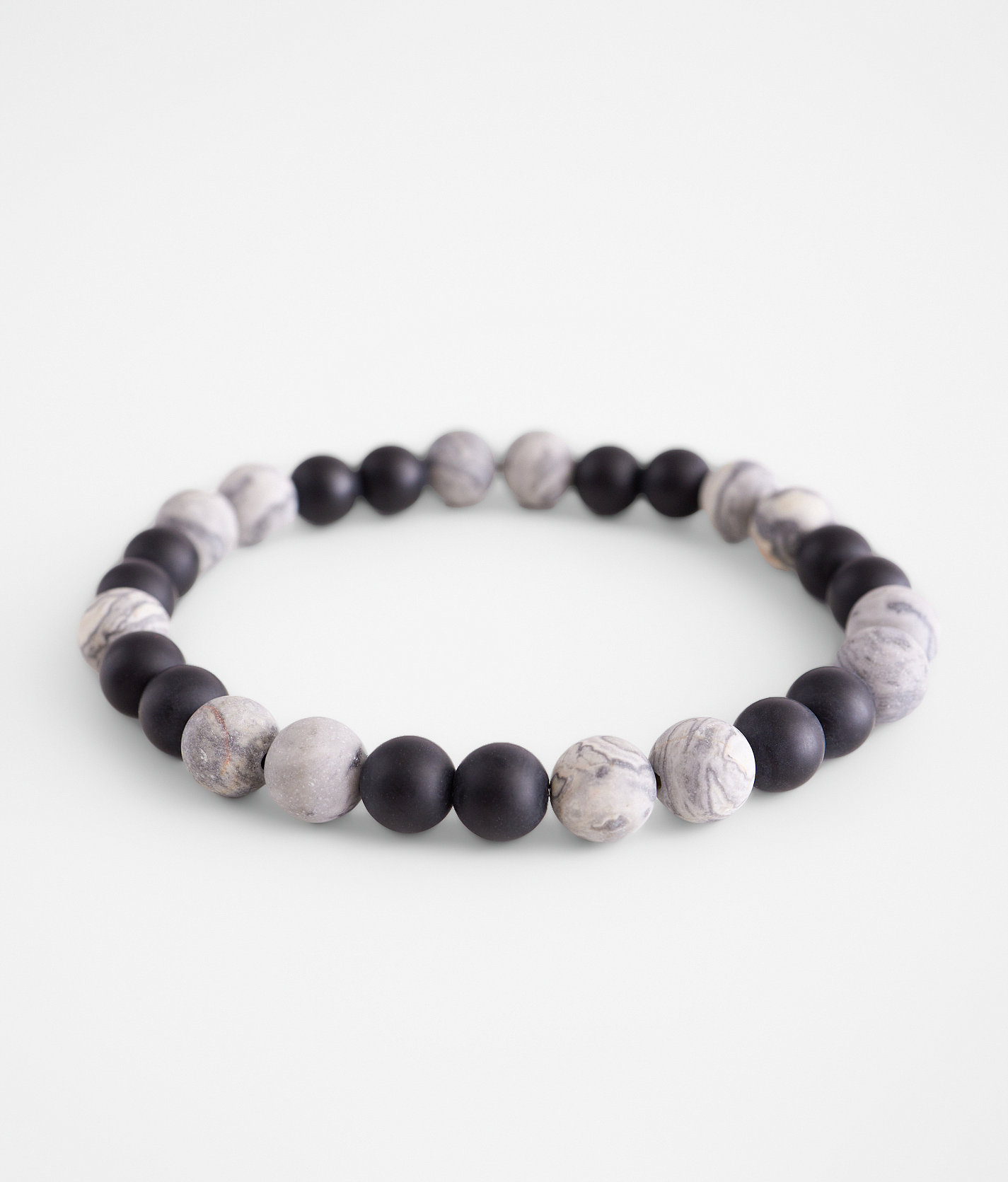 BKE Marble Beaded Bracelet - Men's Jewelry in Grey Black