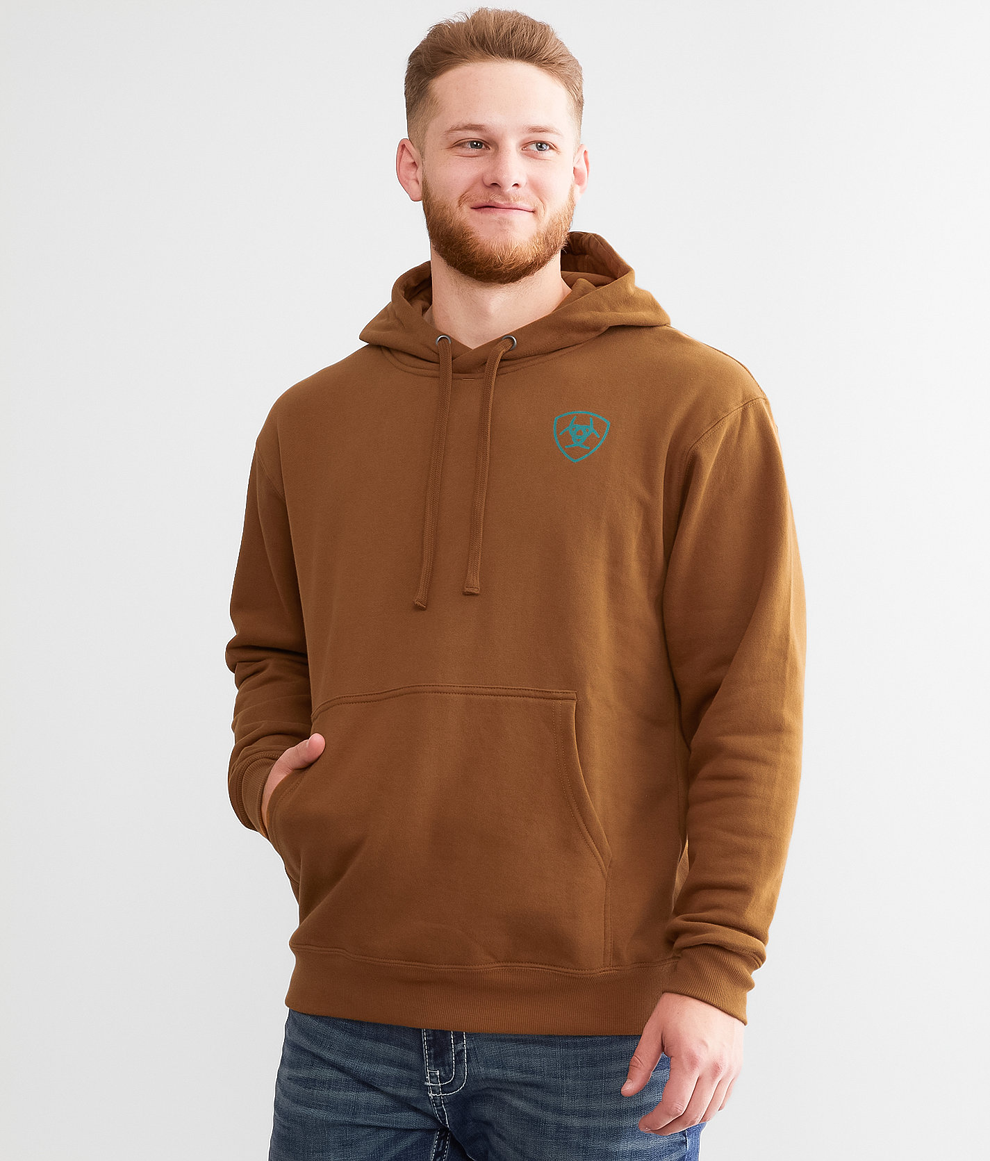 Ariat Forest Badge Hooded Sweatshirt - Men's Sweatshirts in Chestnut Horse
