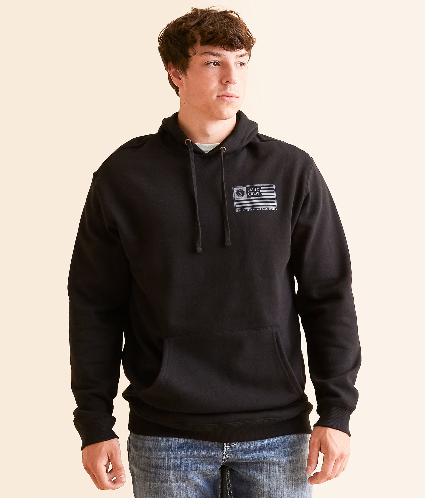 Salty Crew Freedom Flag Hoodie - Men's Sweatshirts in Black