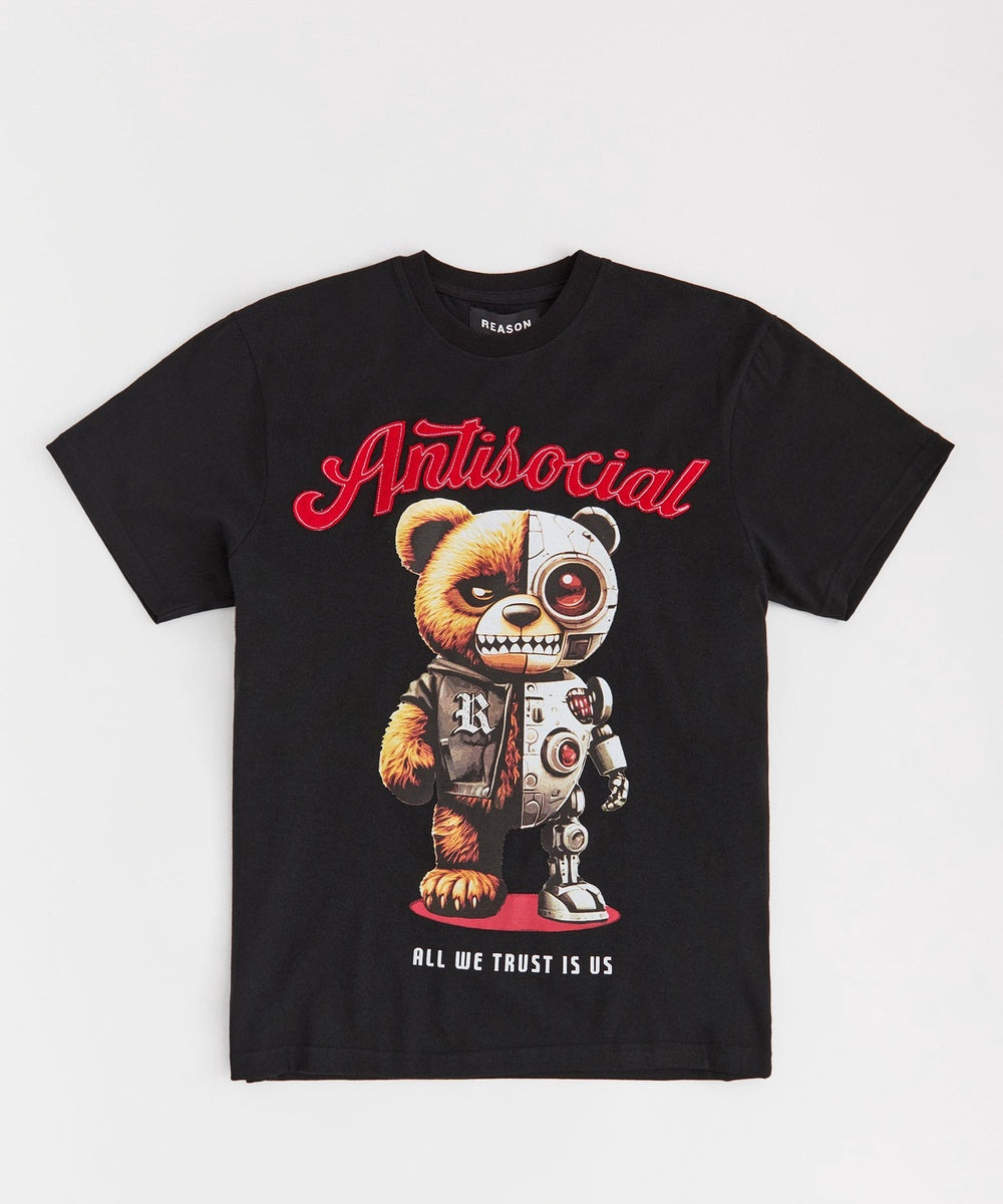 Antisocial Bear Short Sleeve Tee - Black
