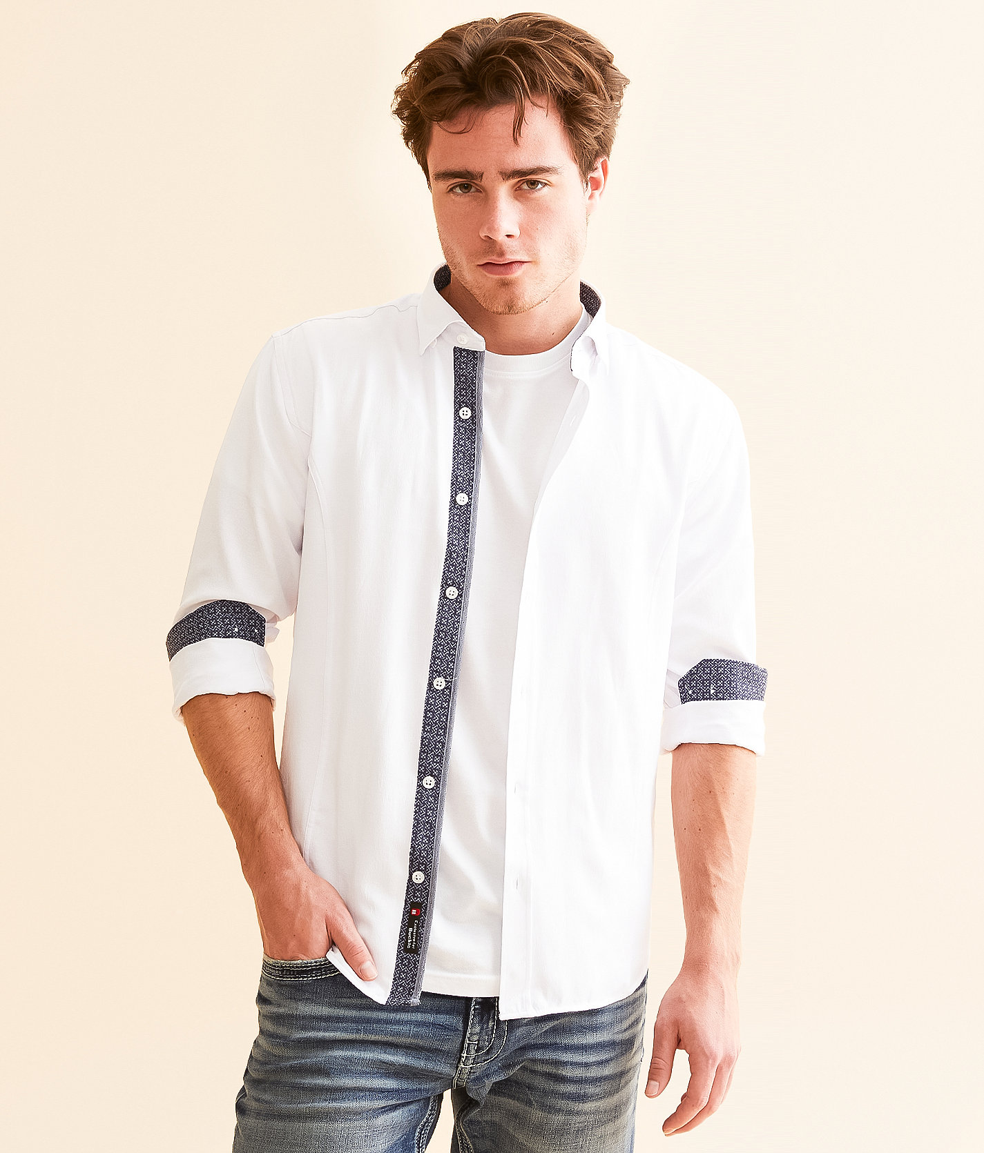 Eight X Tonal Skull Shirt - Men's Shirts in White