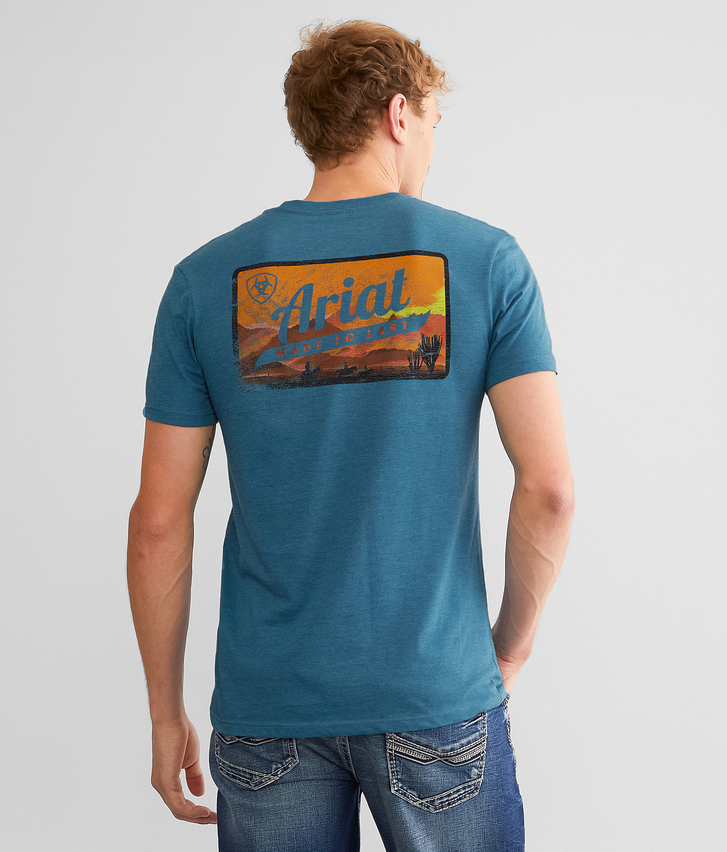 Ariat Roadside T-Shirt - Men's T-Shirts in Steel Blue Heather