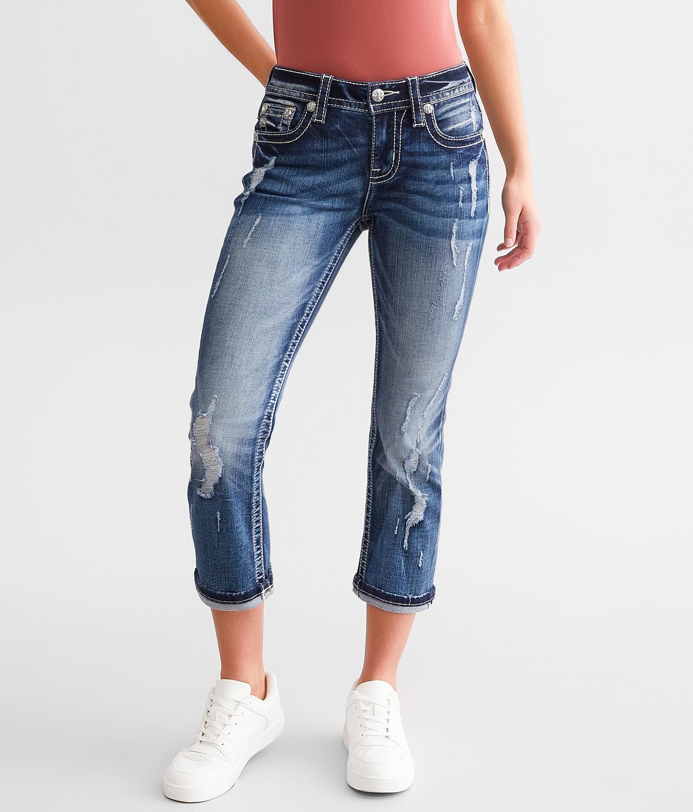 Miss Me Mid-Rise Stretch Capri Jean - Women's Jeans in K1075B