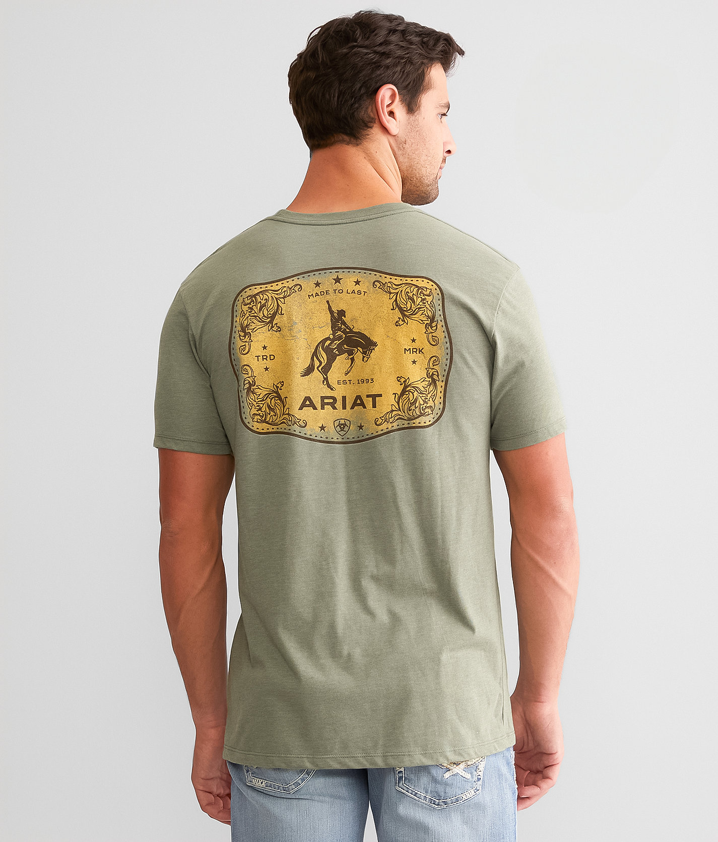 Ariat The Buckle T-Shirt - Men's T-Shirts in Olive Heather