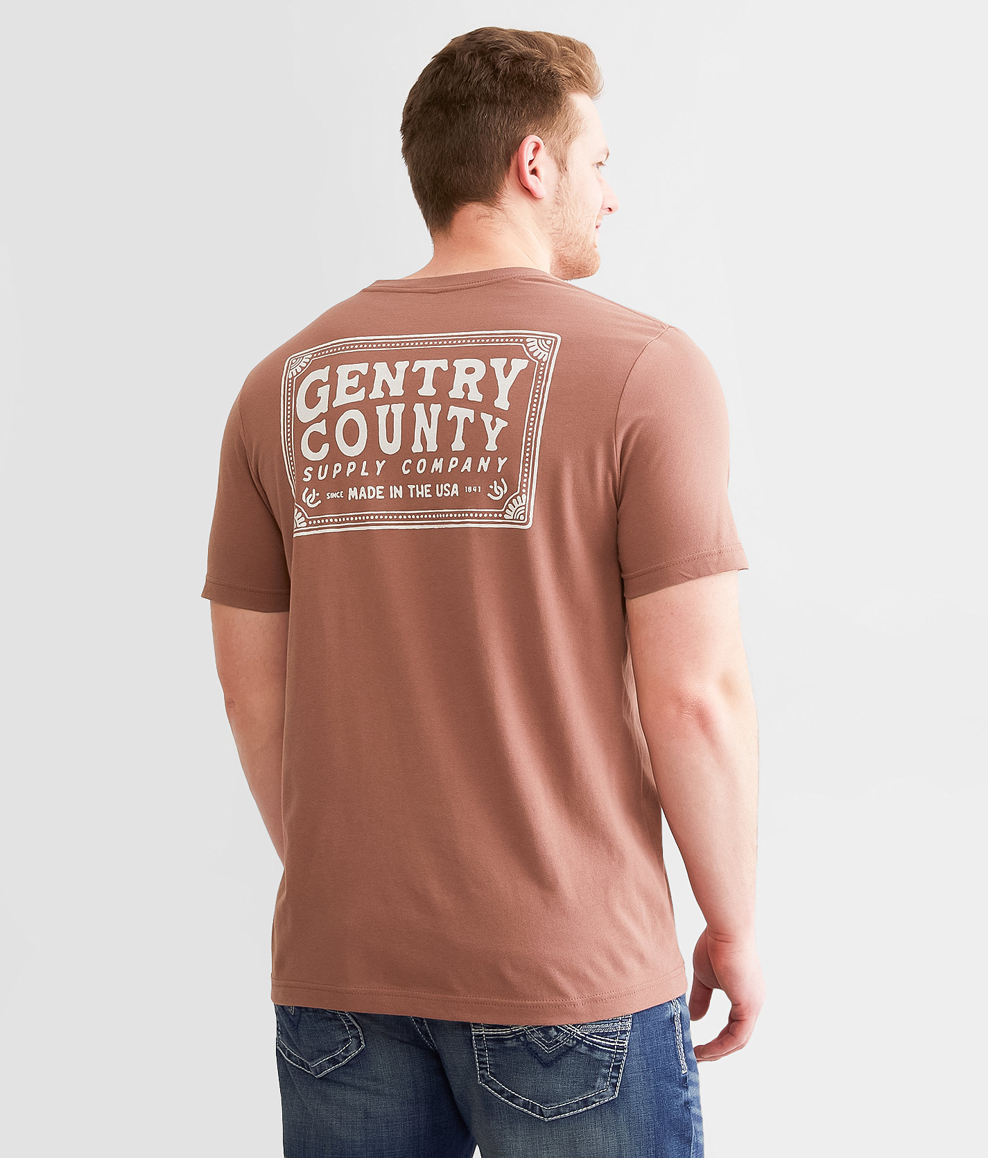 Gentry County Denim Label T-Shirt - Men's T-Shirts in Chestnut