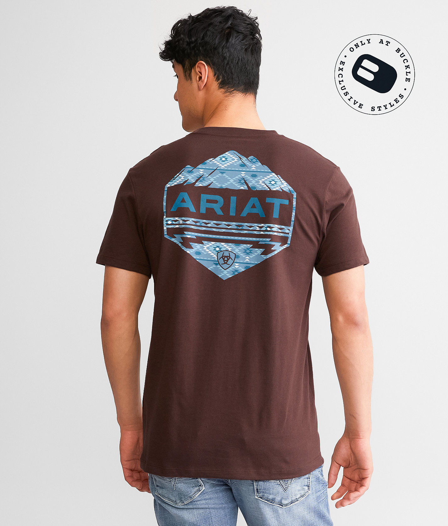 Ariat Rock Mountain Badge T-Shirt - Men's T-Shirts in Puce