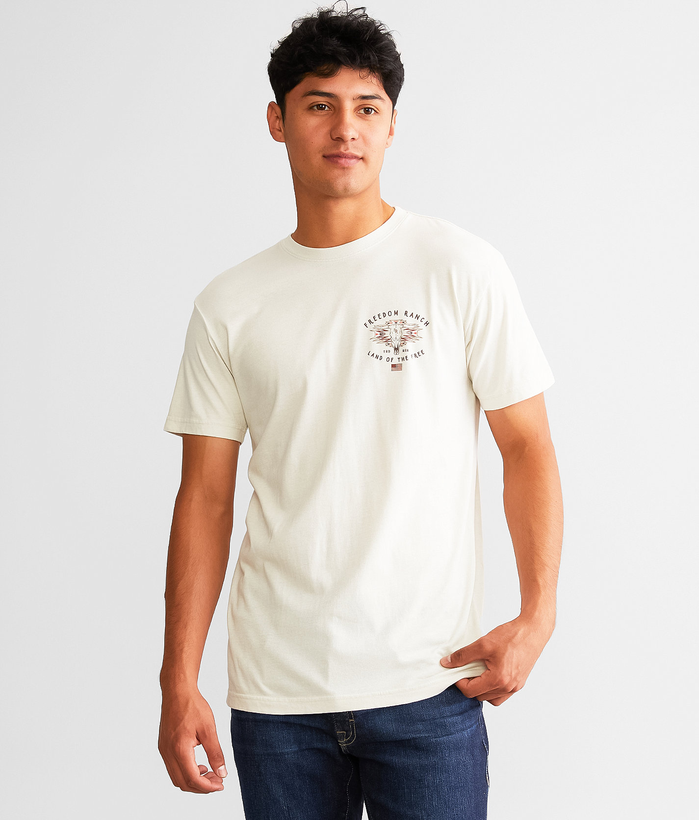 Freedom Ranch Serape Skull T-Shirt - Men's T-Shirts in Putty