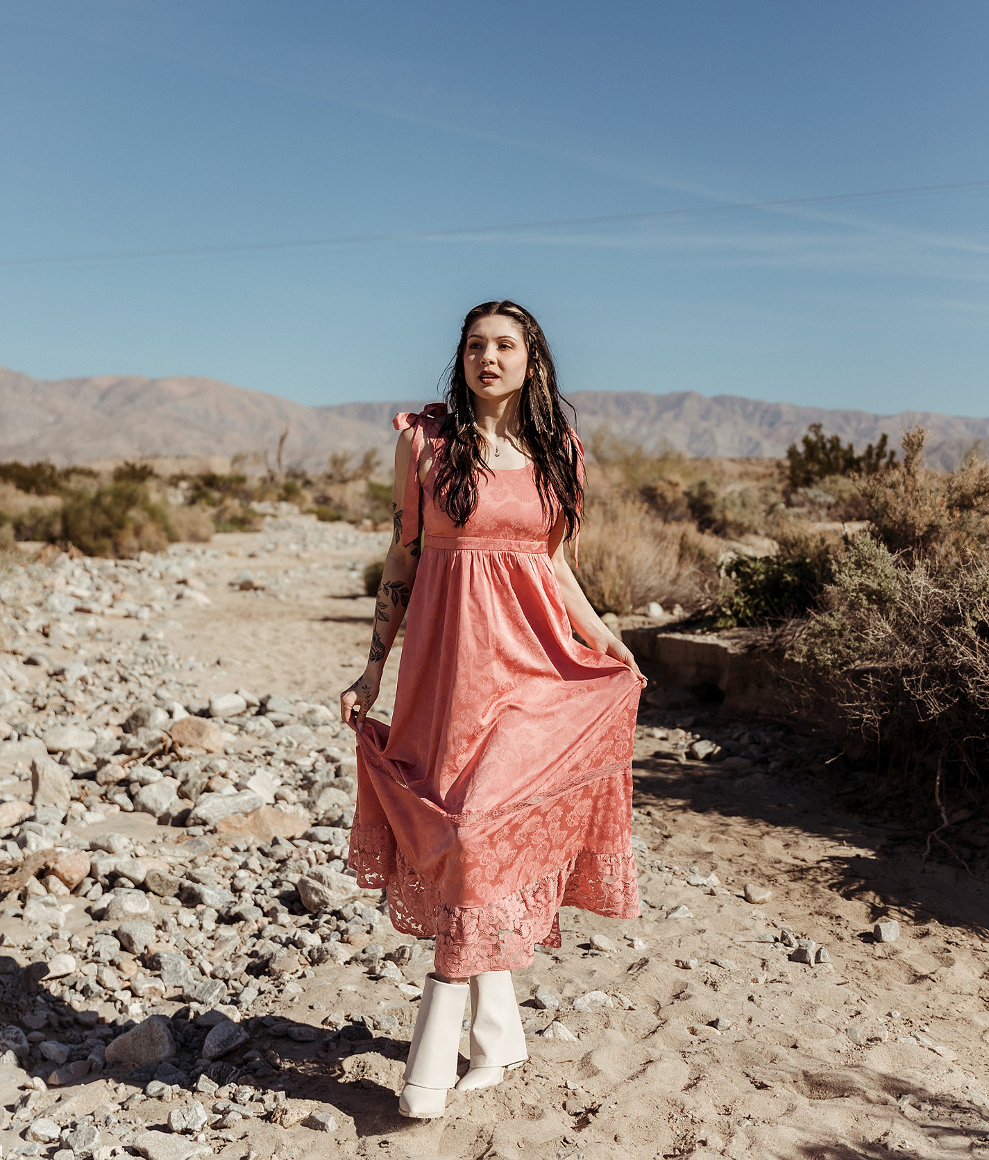 Gimmicks Floral Jacquard Maxi Dress - Women's Dresses in Coral