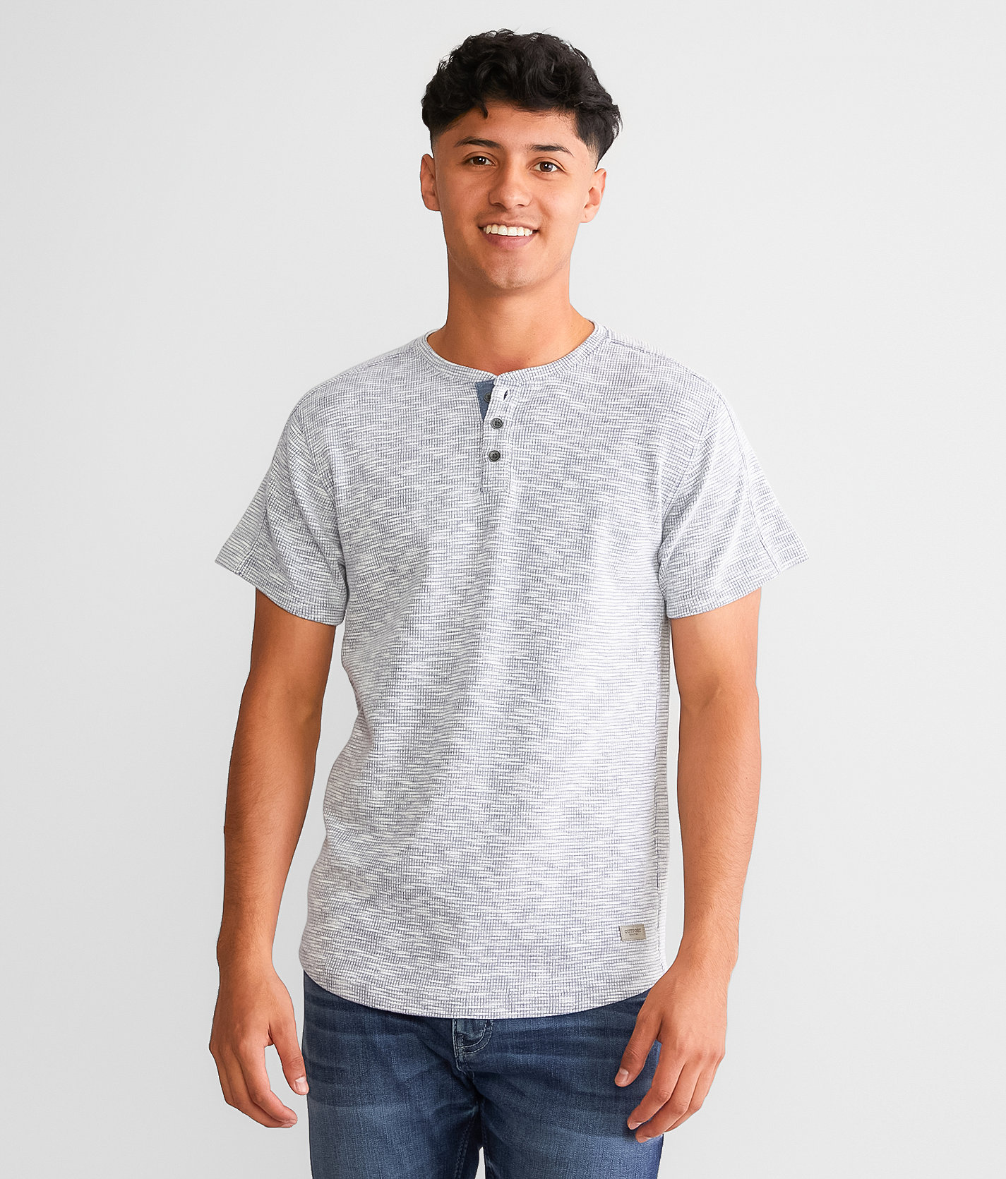 Outpost Makers Marled Henley - Men's T-Shirts in China Blue