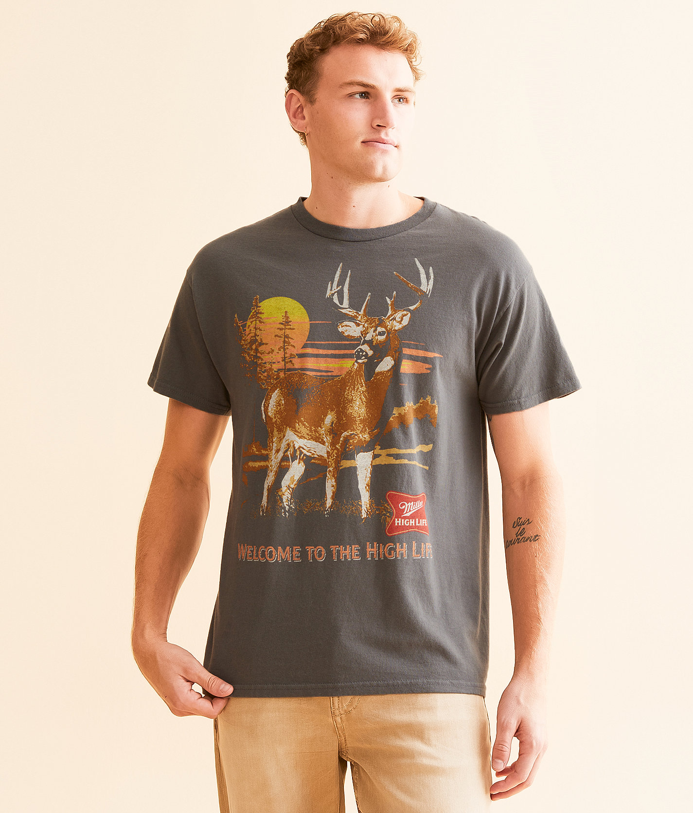 Junkfood Miller® Welcome To The High Life T-Shirt - Men's T-Shirts in Charcoal