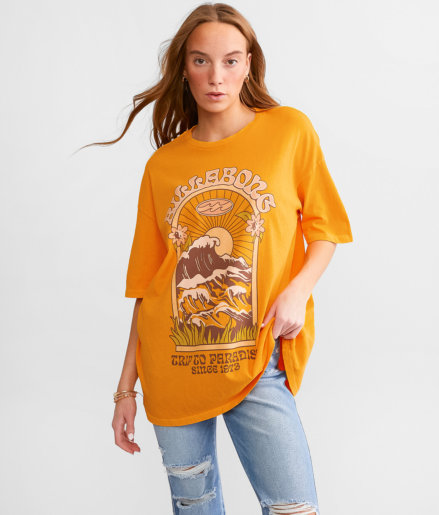 Billabong Paradise Trippin Oversized T-Shirt - Women's T-Shirts in Citrus Glow