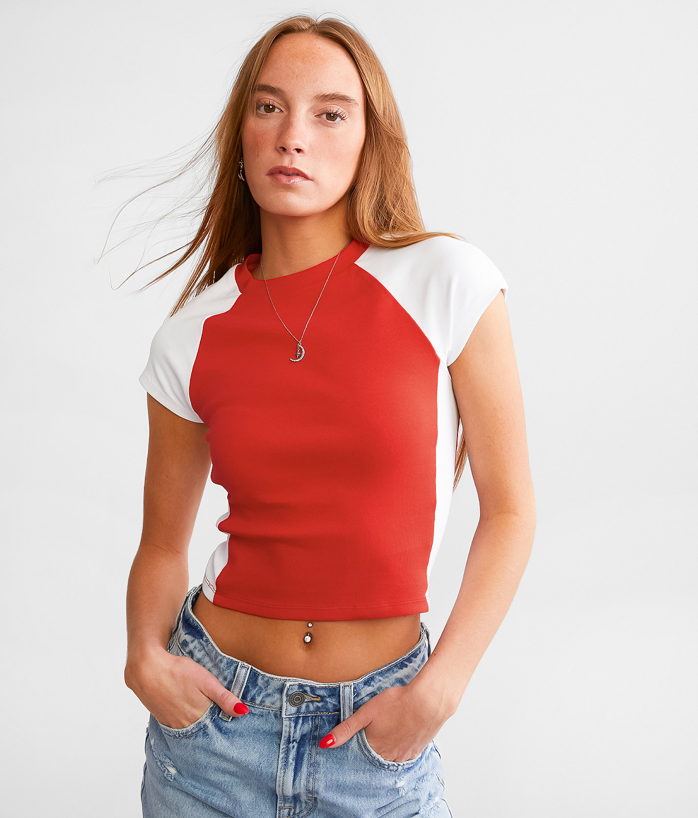 FITZ + EDDI Color Block T-Shirt - Women's T-Shirts in High Risk Red