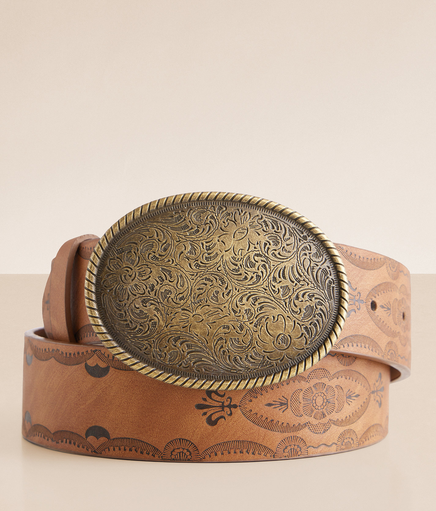 BKE Western Embossed Belt - Women's Belts in Tan