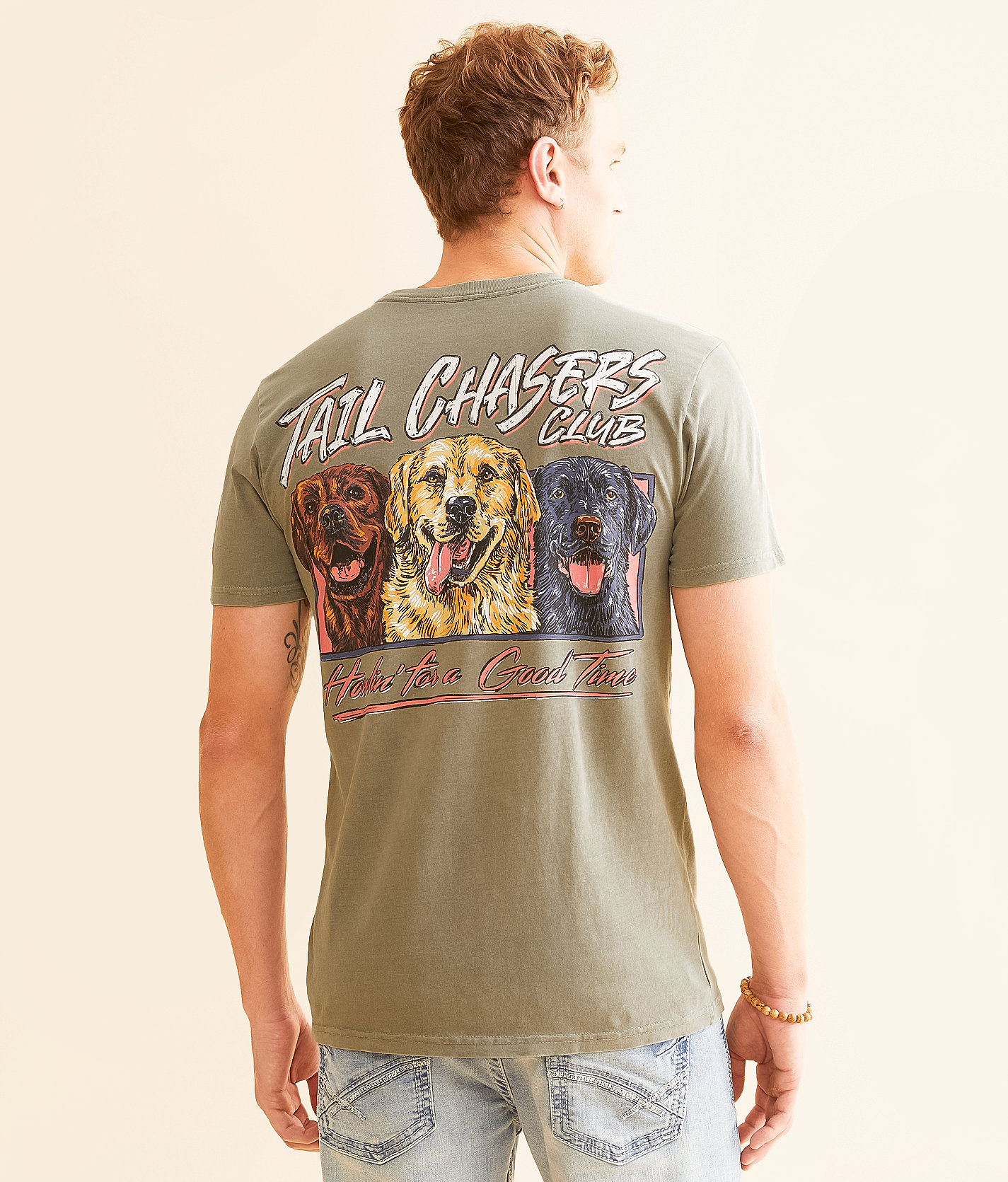 Tail Chasers Club Howlin' Good Time T-Shirt - Men's T-Shirts in Sandstone Pigment Dye