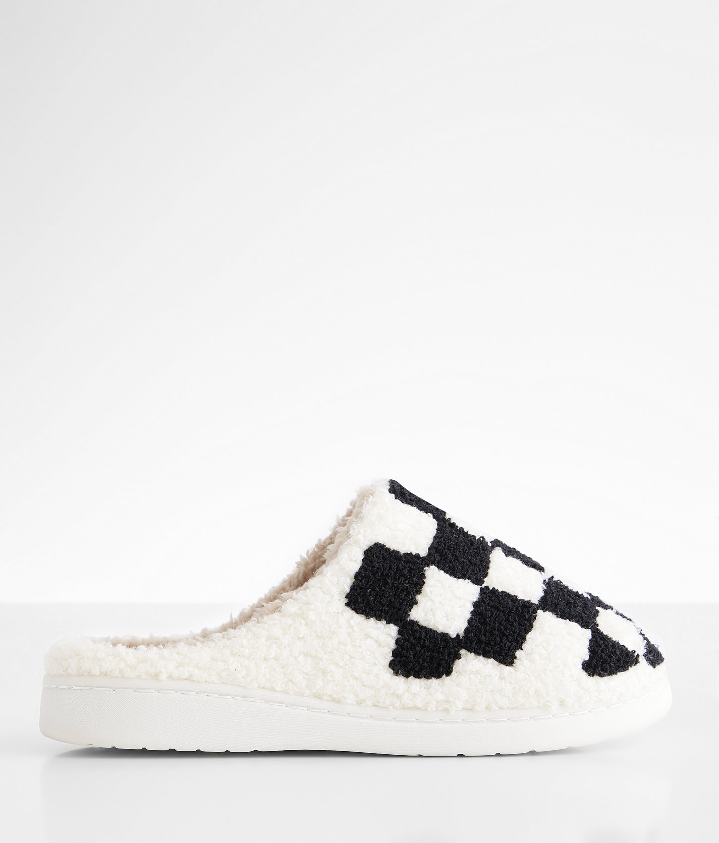 Mia Cozi Checker Slipper - Women's Shoes in Black White