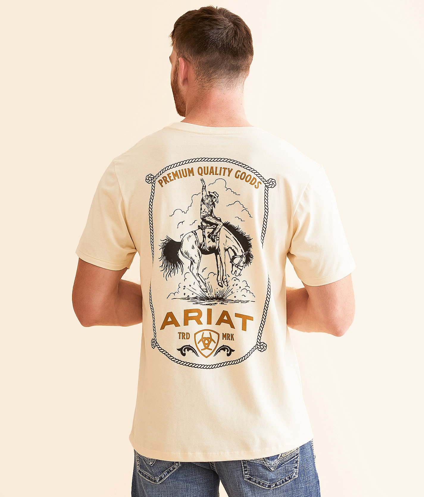 Ariat Big Bucker T-Shirt - Men's T-Shirts in Wood Ash