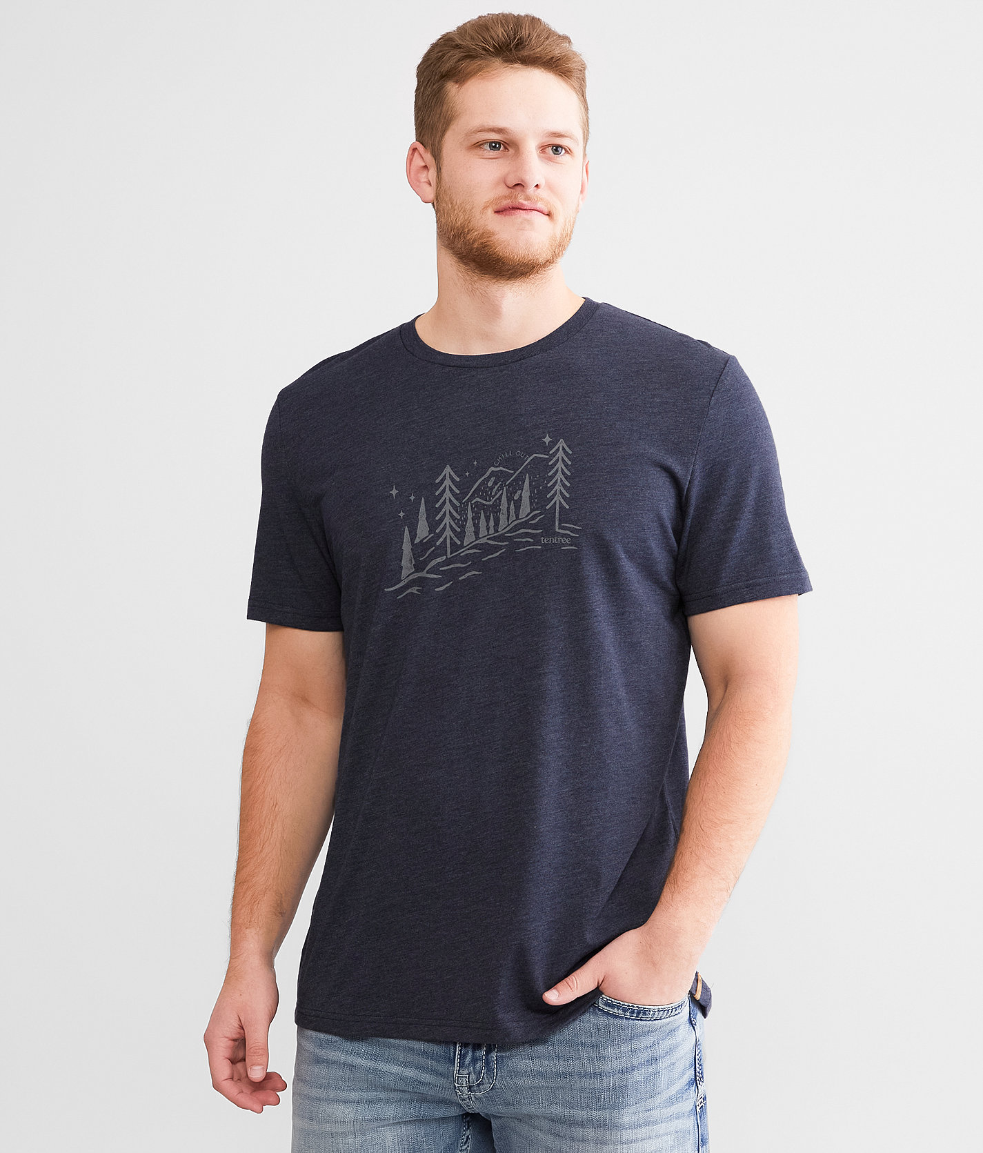 tentree Chill Out T-Shirt - Men's T-Shirts in Midnight Blue Heather