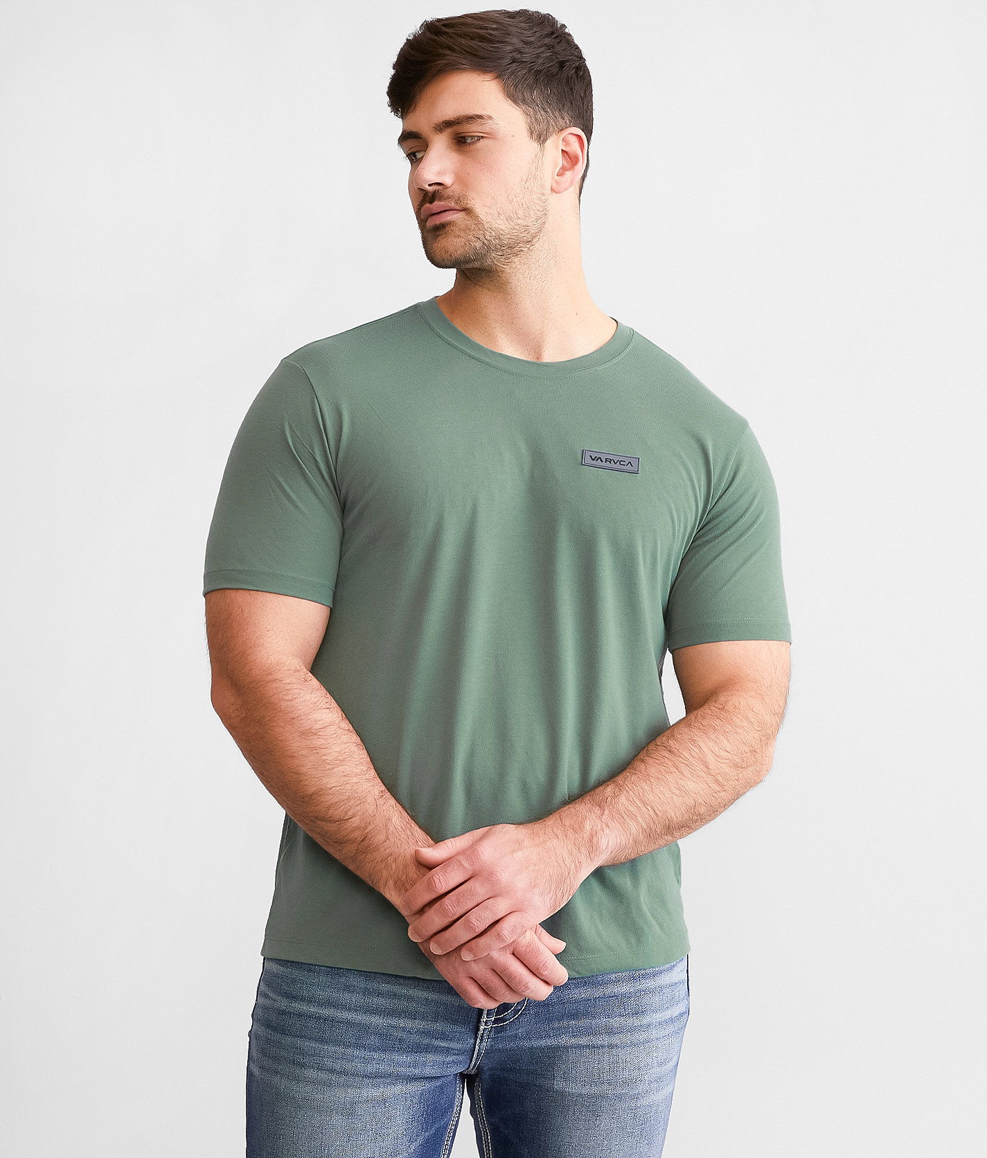 RVCA Double Split Sport T-Shirt - Men's T-Shirts in Old Sage Sport
