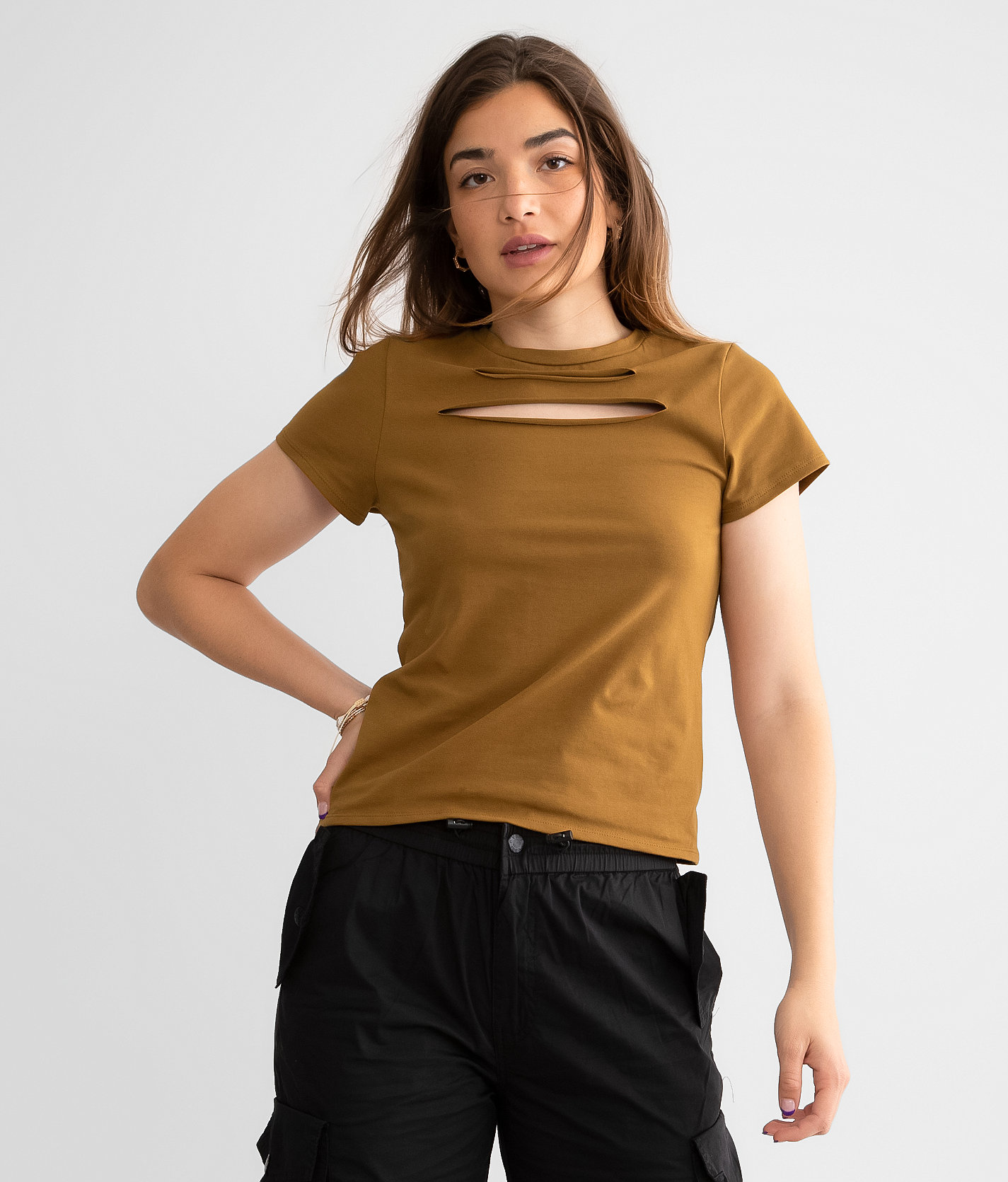 Gilded Intent Cut-Out T-Shirt - Women's T-Shirts in Rubber