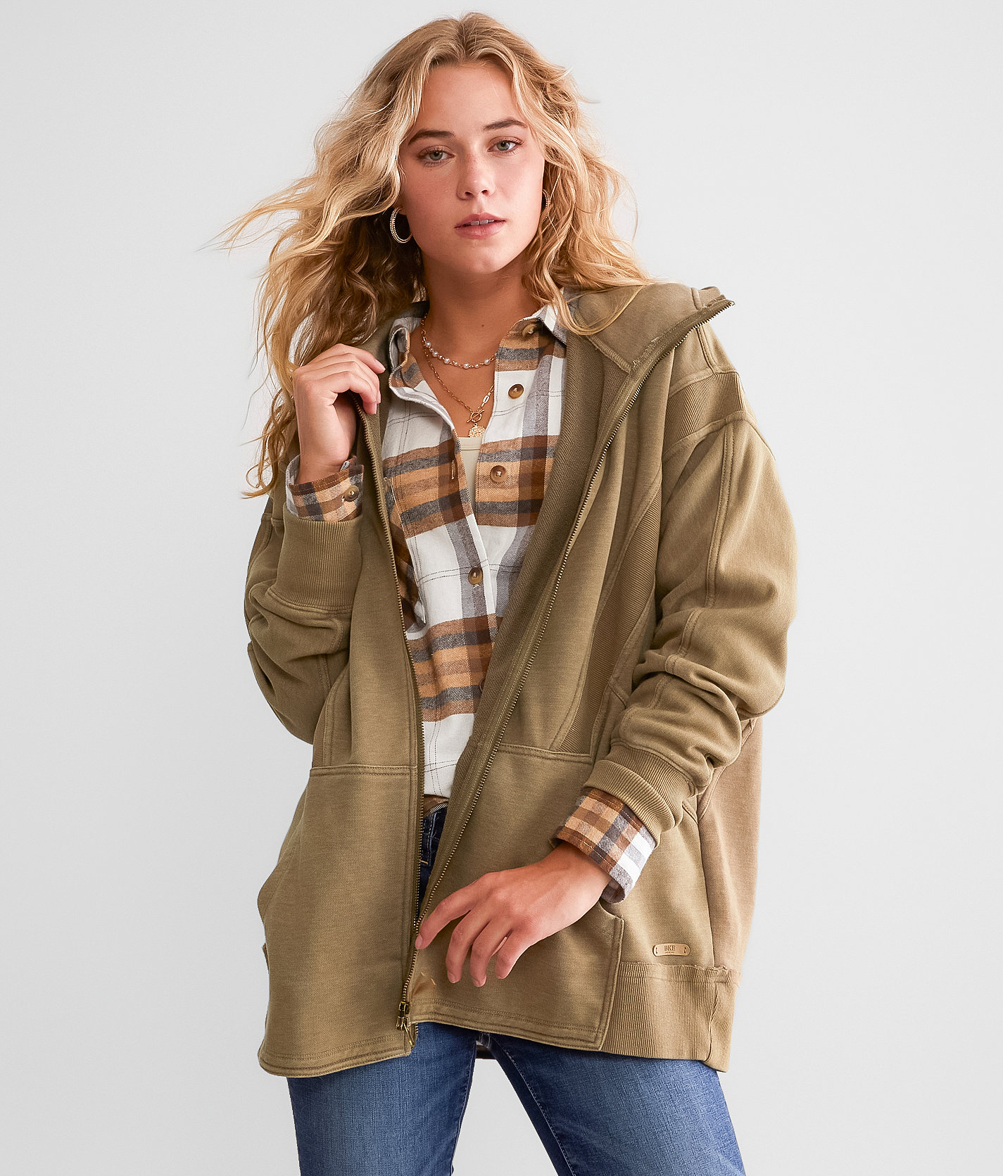 BKE Washed Hoodie - Women's Sweatshirts in Olive