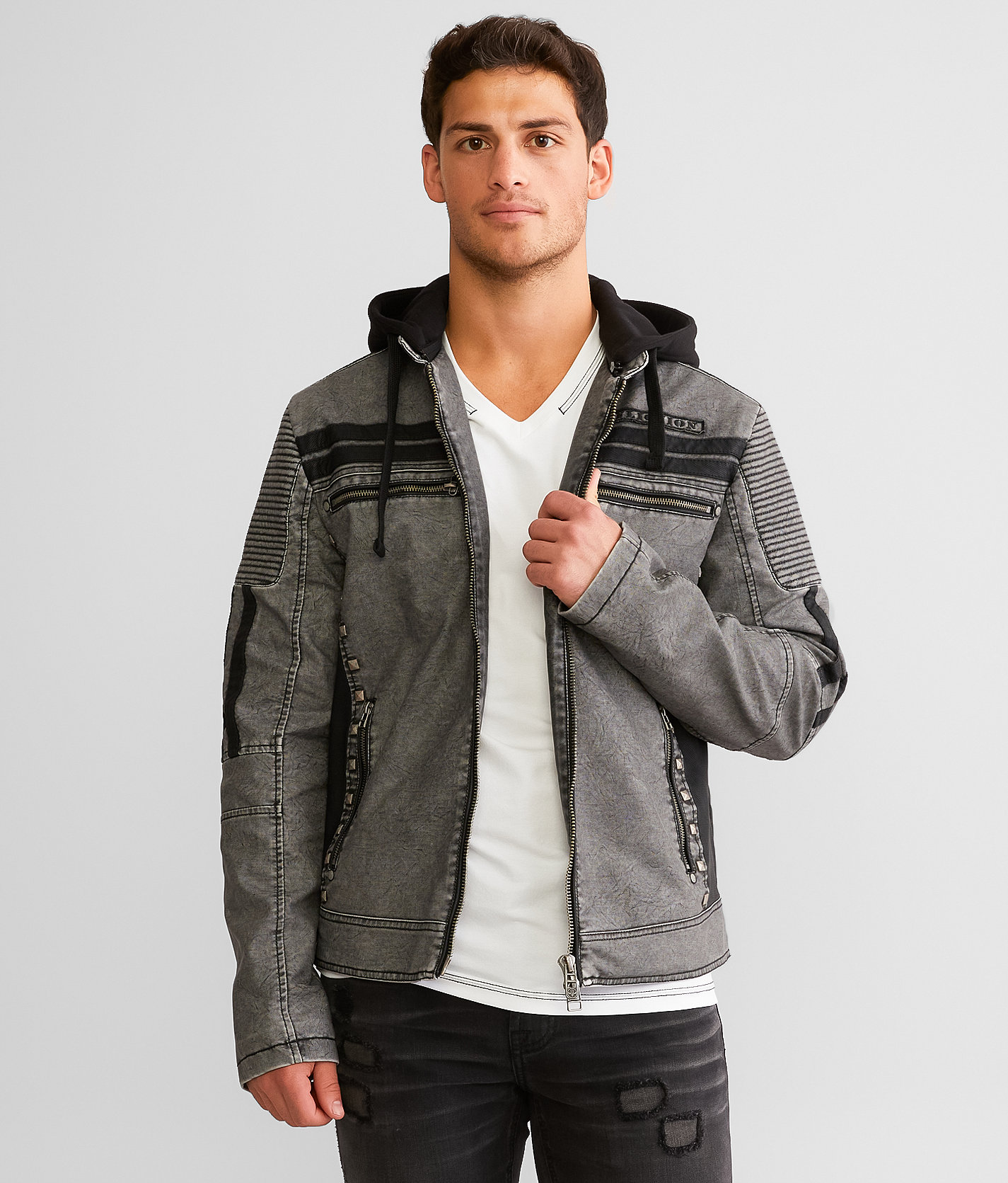 Affliction Kindred Hooded Jacket - Men's Coats & Jackets in Grey
