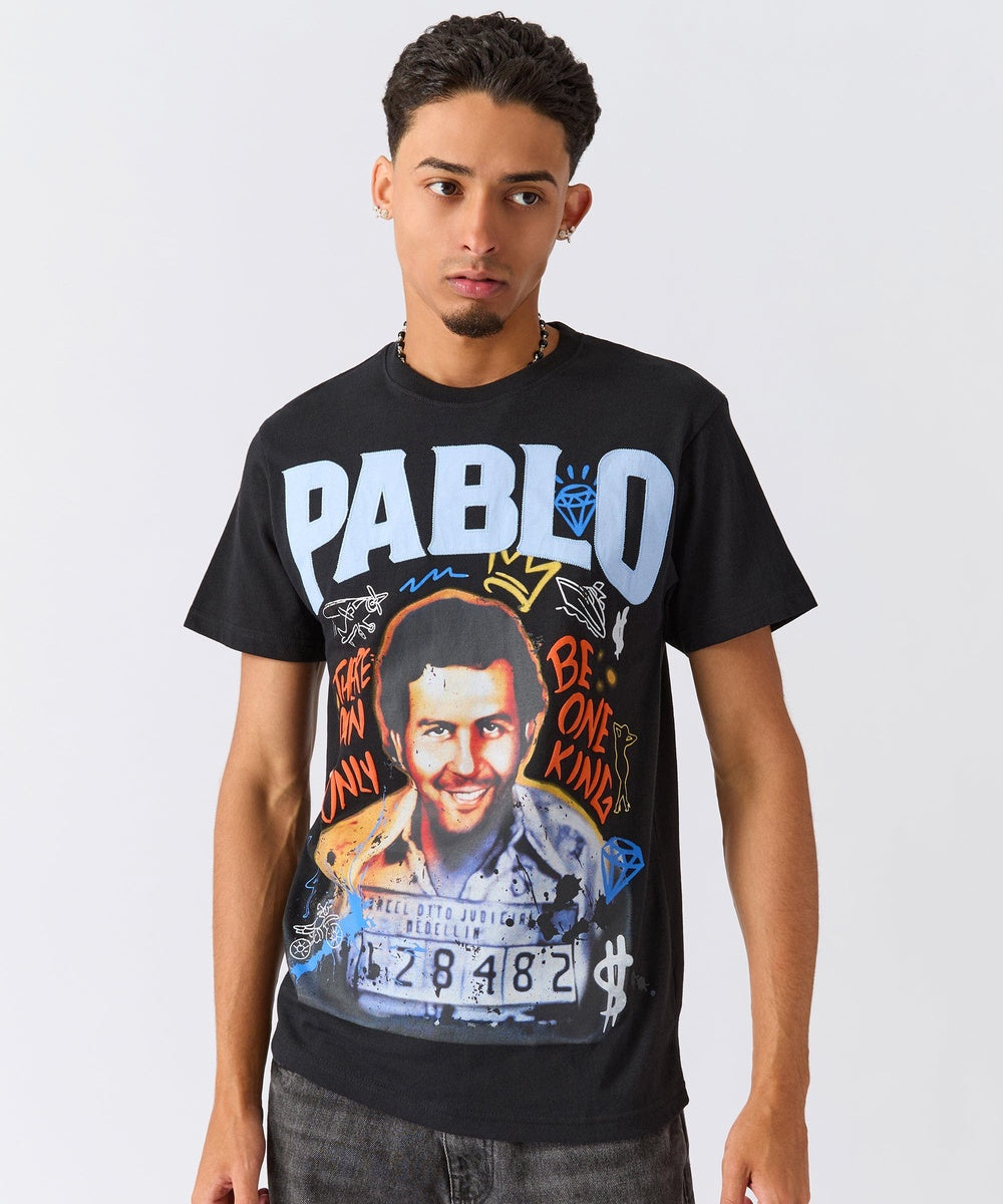 Pablo Graffiti Applique Short Sleeve Tee - Black RTD