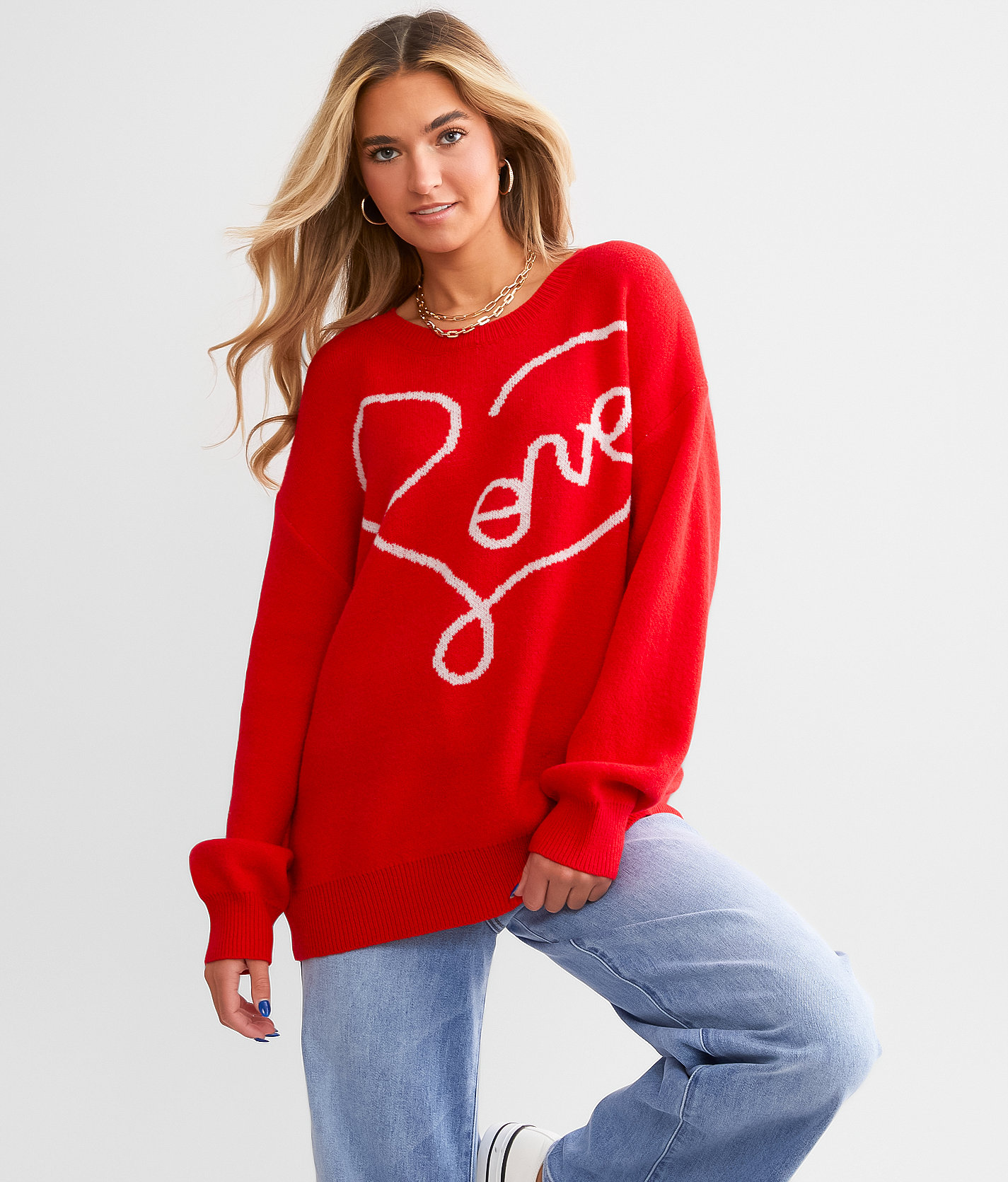 and the why Love Long Sweater - Women's Sweaters in Red