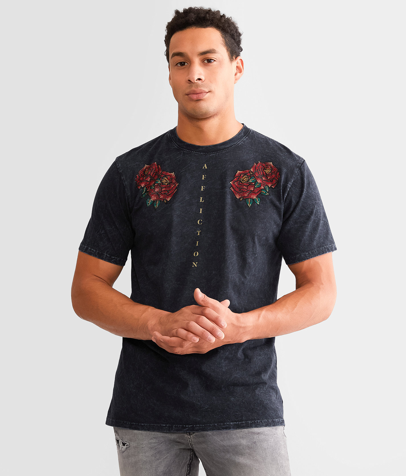Affliction Resistencia T-Shirt - Men's T-Shirts in Black Lava Wash