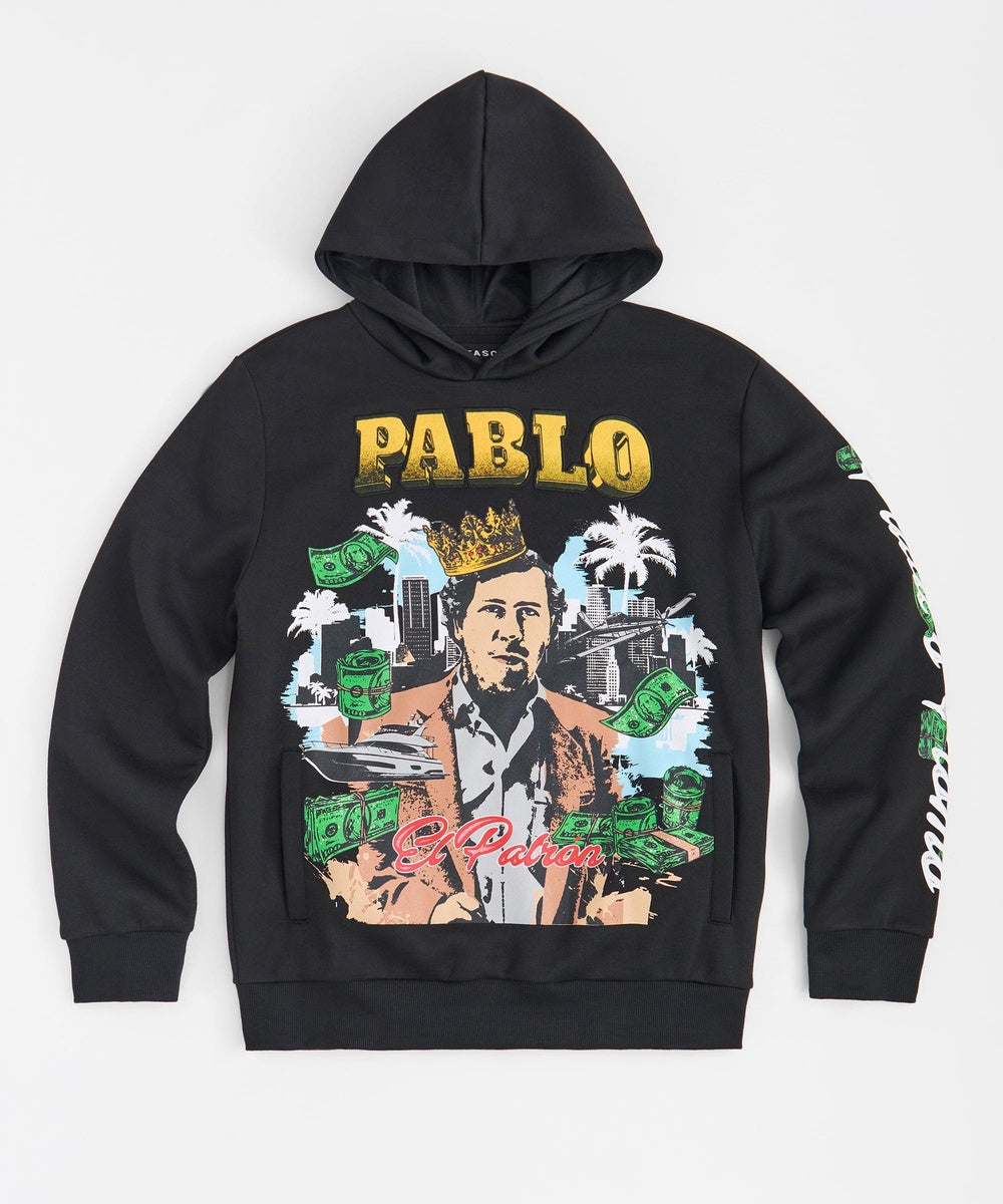 Pablo Applique Hoodie - Black