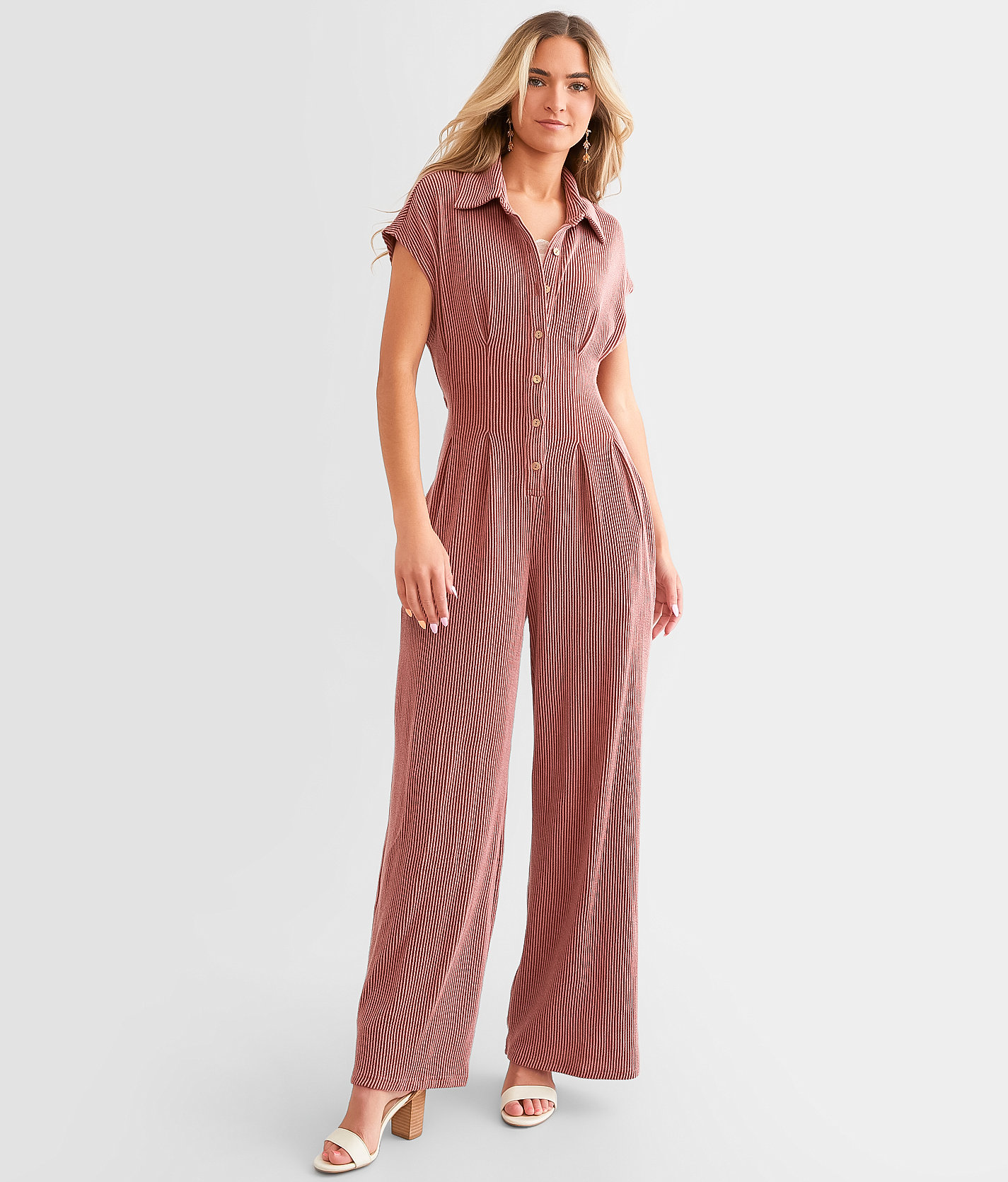 Illa Illa Ribbed Knit Jumpsuit - Women's Rompers & Jumpsuits in Brick