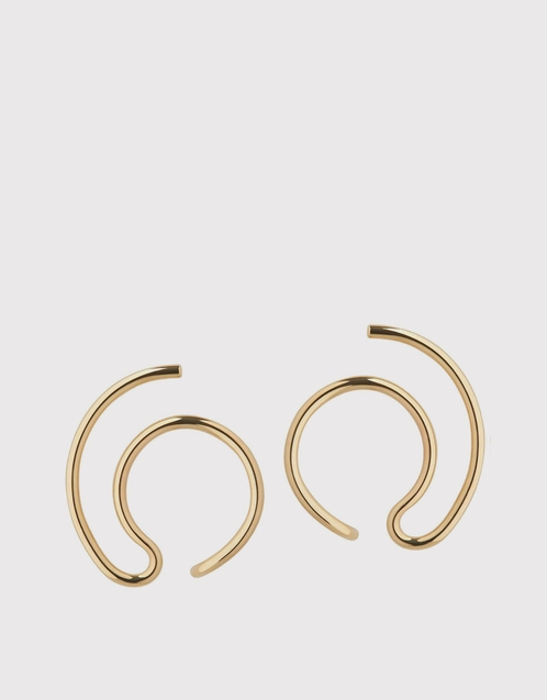 14ct Yellow Gold Orbit Fine Solar Earrings