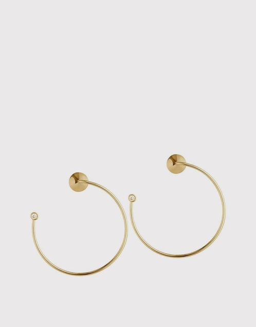 14ct Yellow Gold Orbit Fine Eclipse Earrings