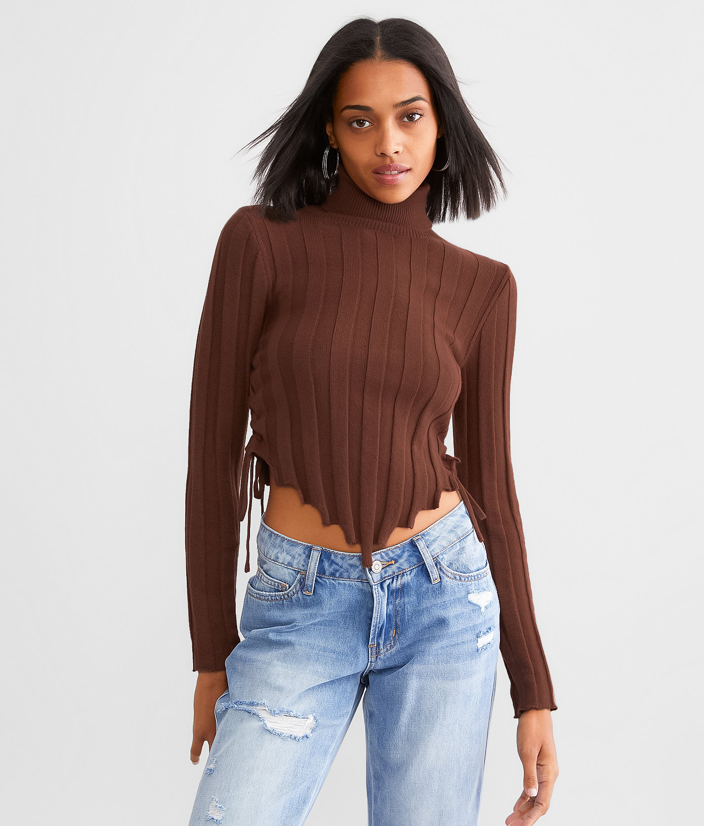 Gilded Intent Turtleneck Sweater - Women's Sweaters in Brown
