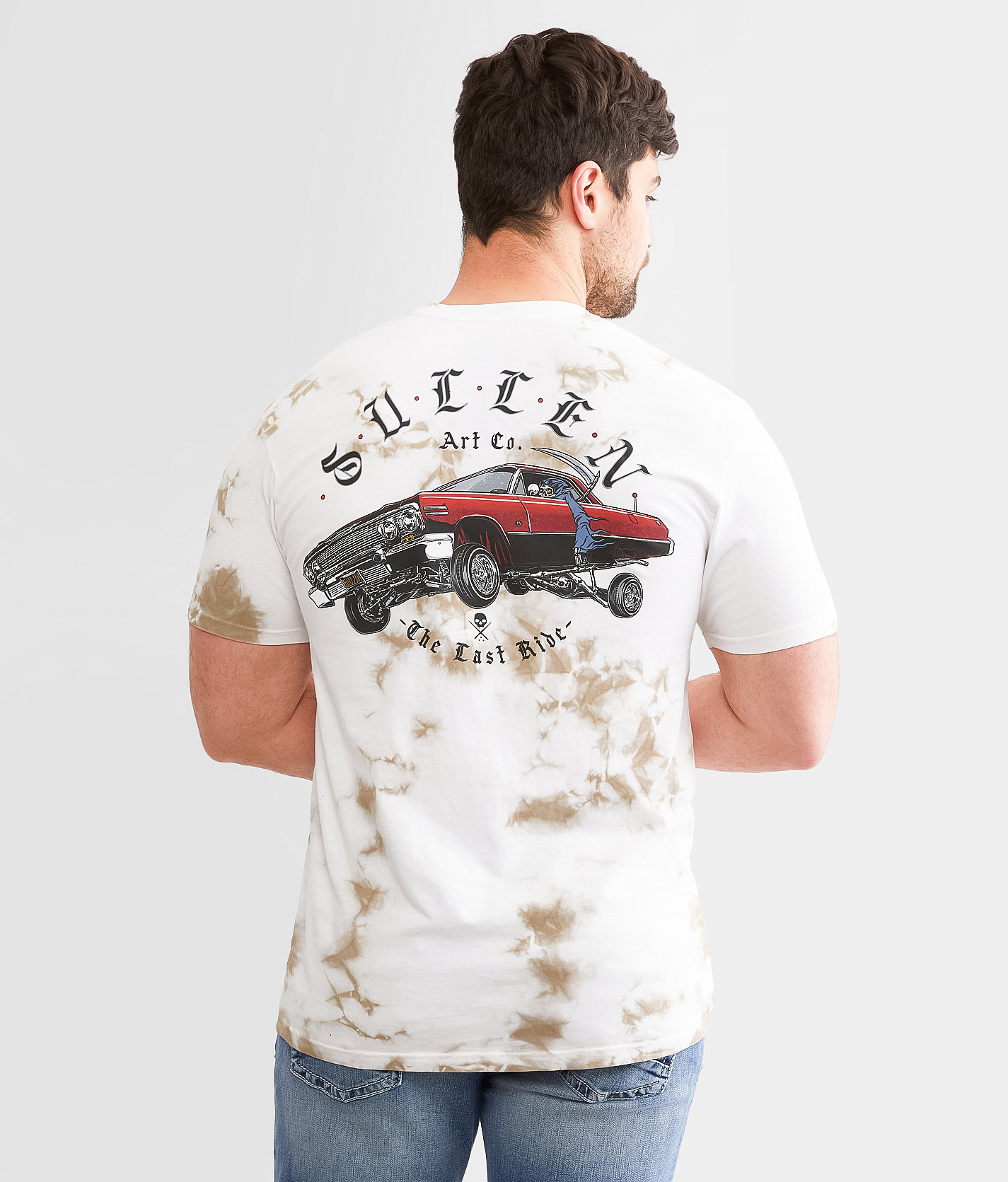 Sullen Final Ride T-Shirt - Men's T-Shirts in White Tan Crystal Wash