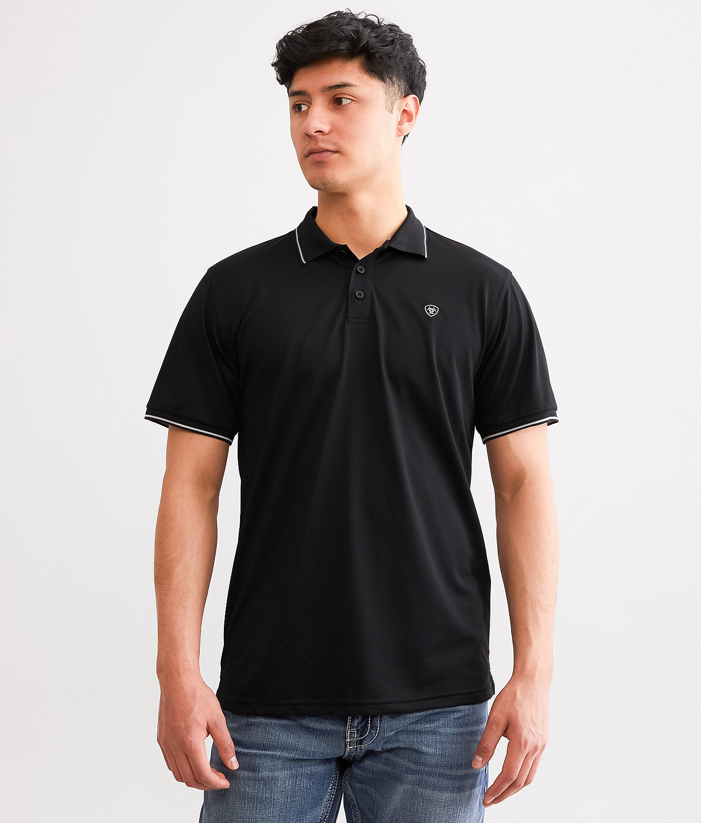 Ariat ClimateTEK Polo - Men's Polos in Black Silver