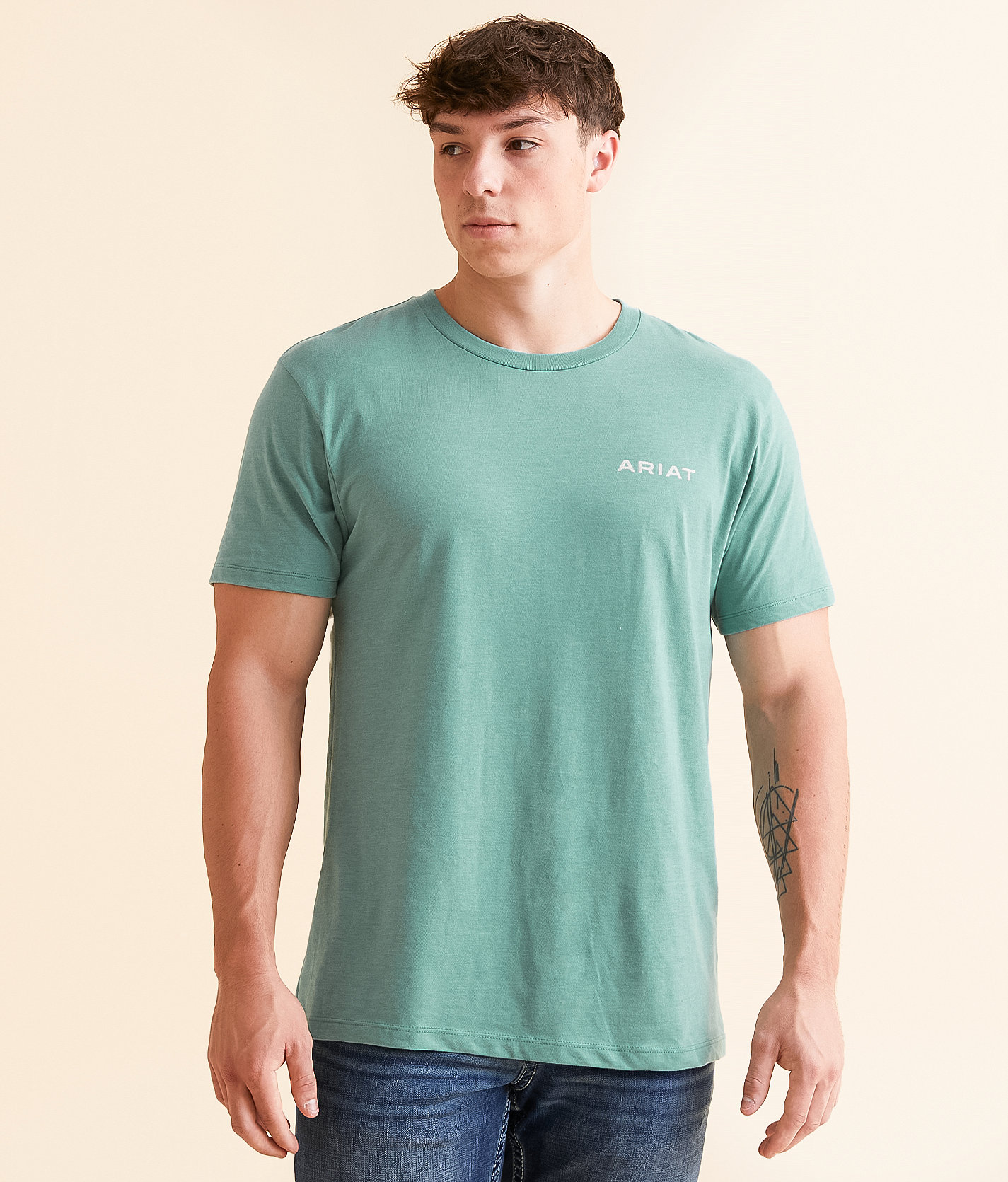 Ariat Triple Stipple Simple T-Shirt - Men's T-Shirts in Ocean Blue Heather