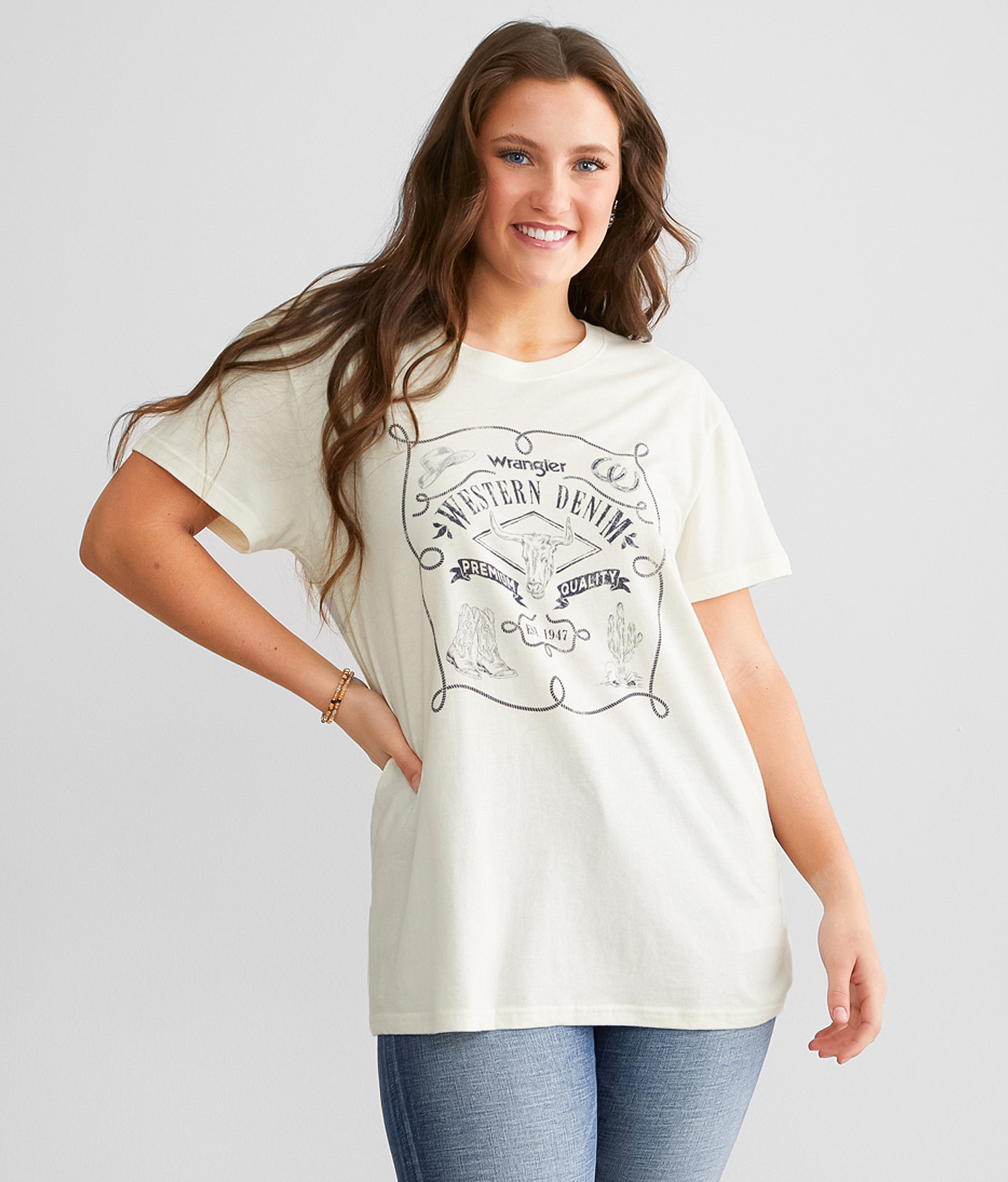 Wrangler® Retro Western Denim T-Shirt - Women's T-Shirts in Natural