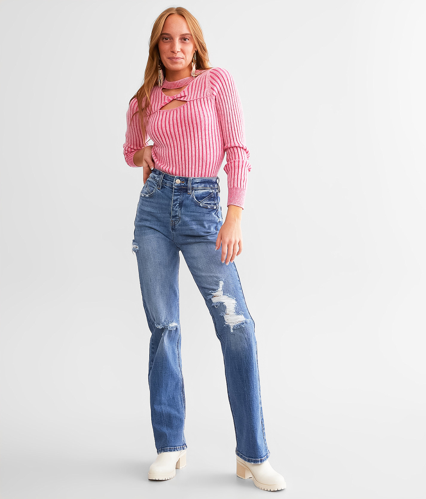 KanCan Signature 90s Straight Stretch Jean - Women's Clothing in Eloise