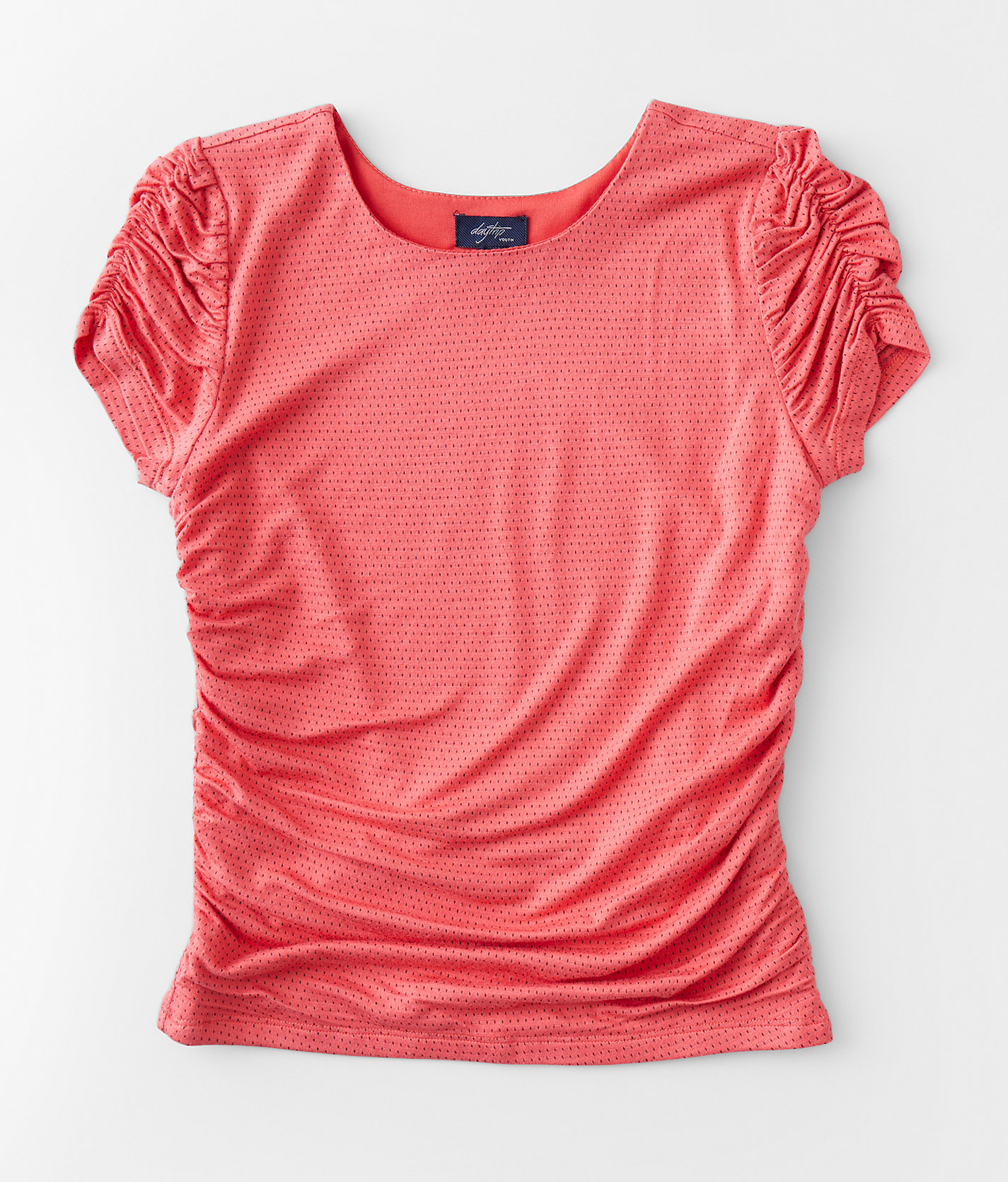 Girls - Daytrip Ruched Dot Top - Girl's Shirts & Blouses in Bright Red