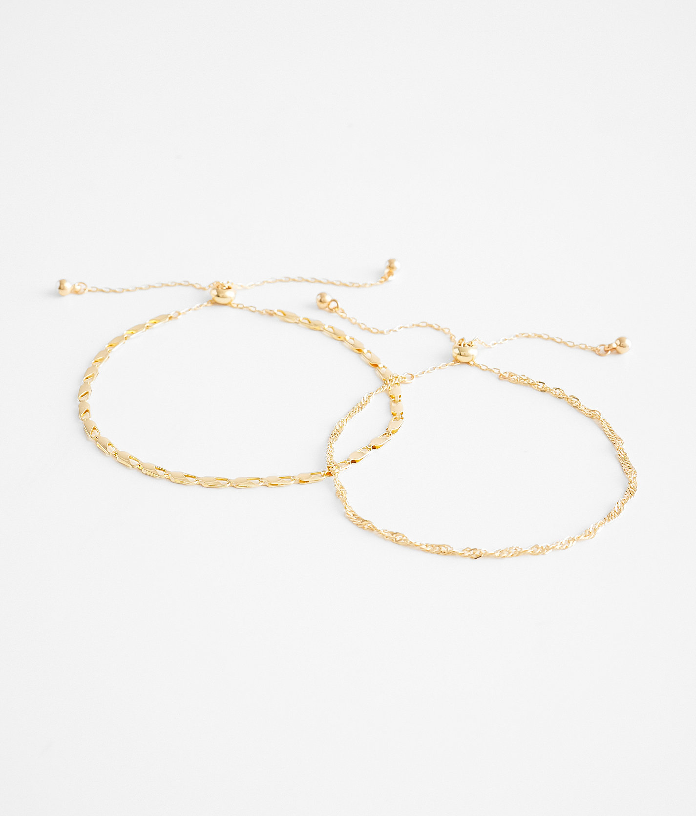 BKE 2 Pack Chain Bracelet Set - Women's Jewelry in Gold