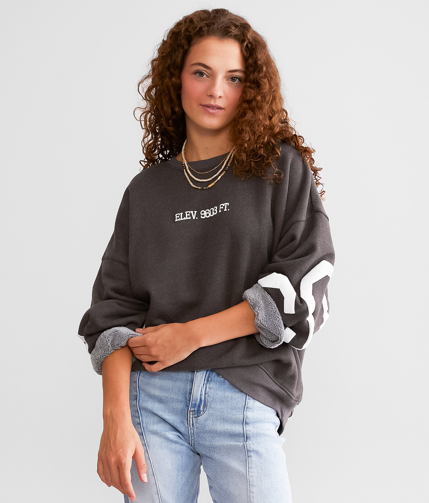 Modish Rebel Breckenridge Colorado Pullover - Women's Sweatshirts in Washed Grey