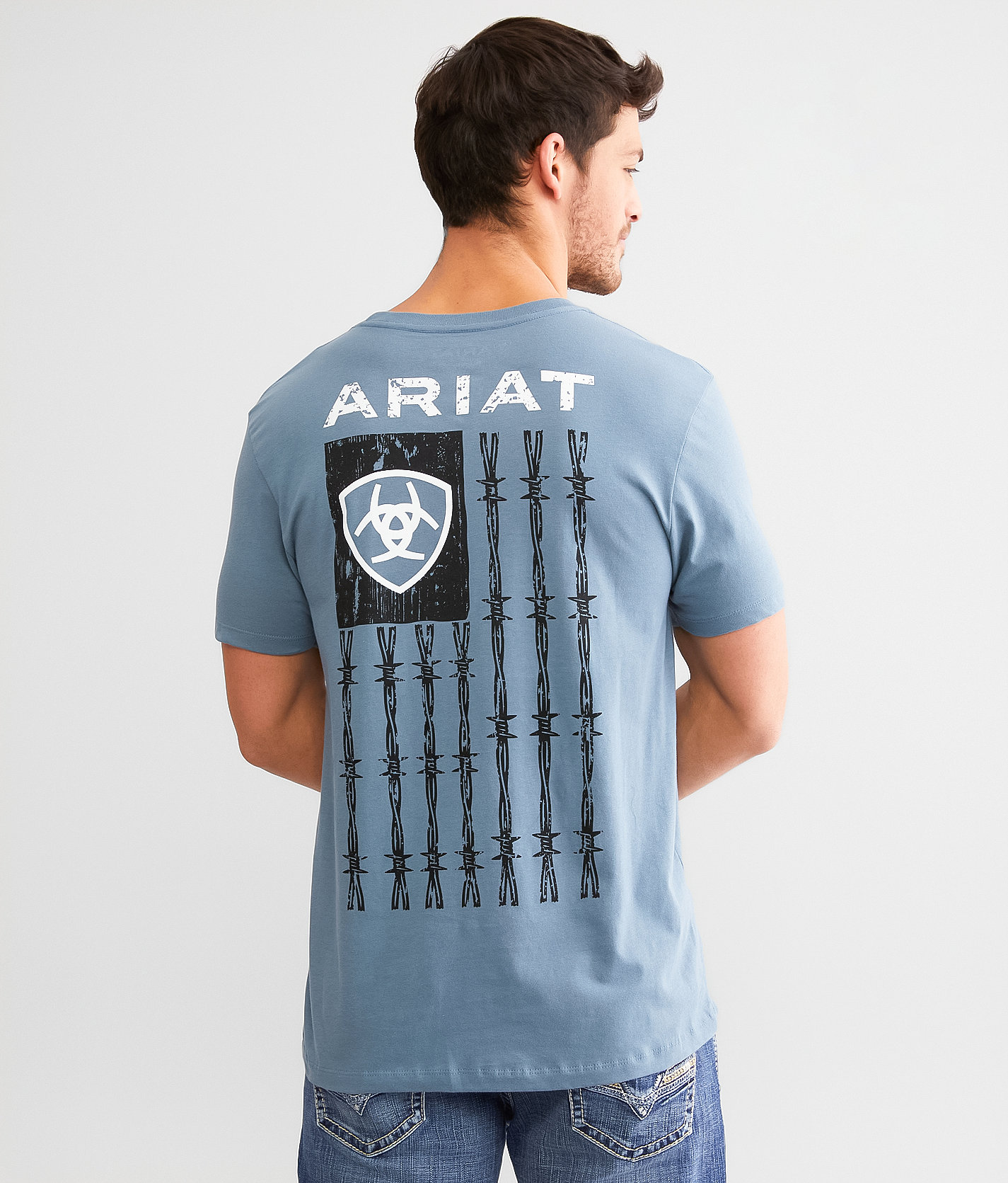 Ariat Barb USA T-Shirt - Men's T-Shirts in Light Denim